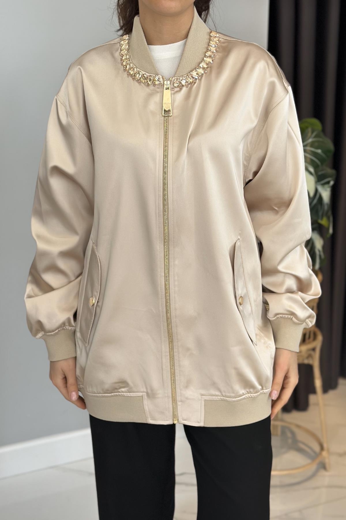 Missemramiss Stone Design Ceket 4720 Bej