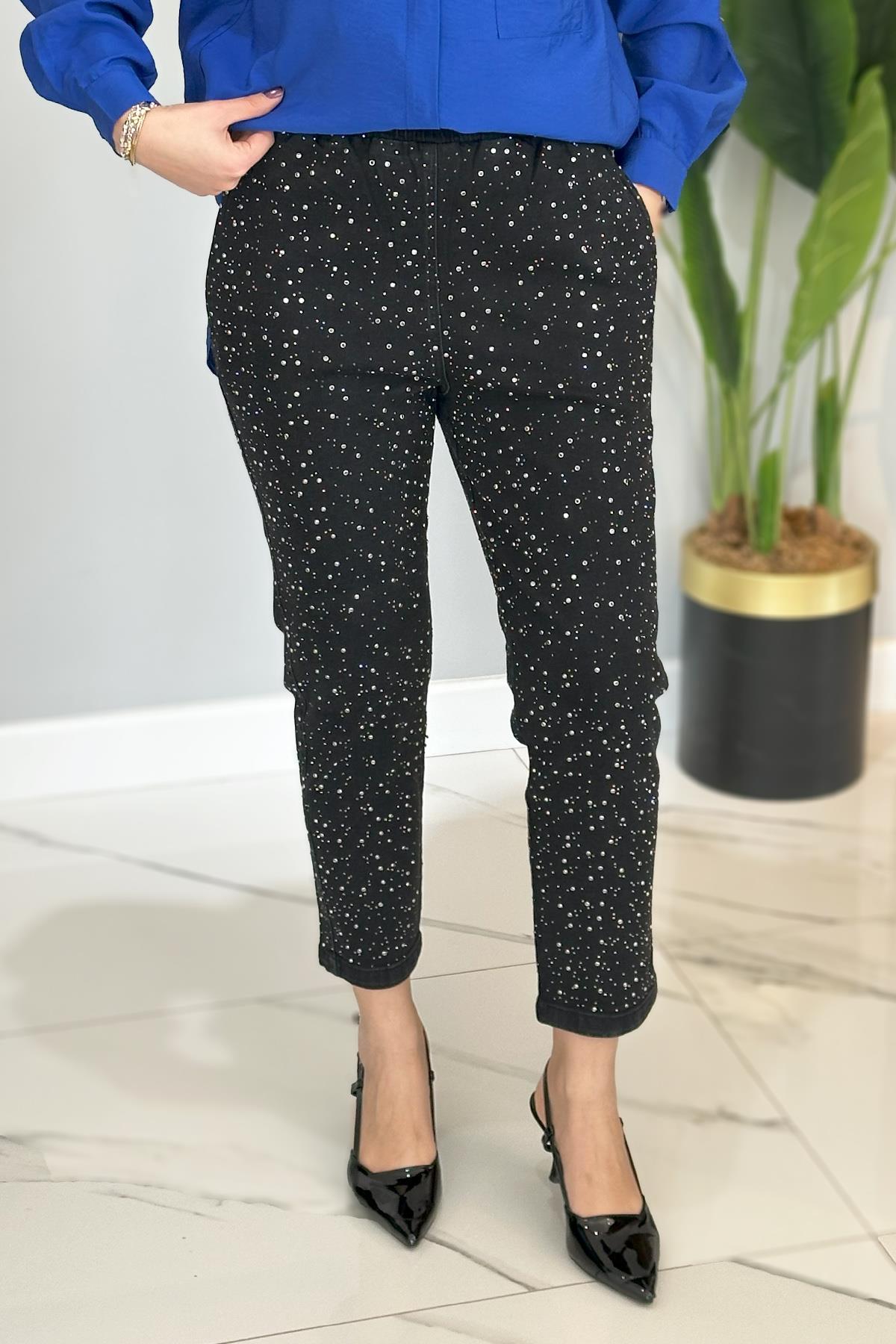 Missemramiss Taşlı Denim Pantolon 4810 Antrasit