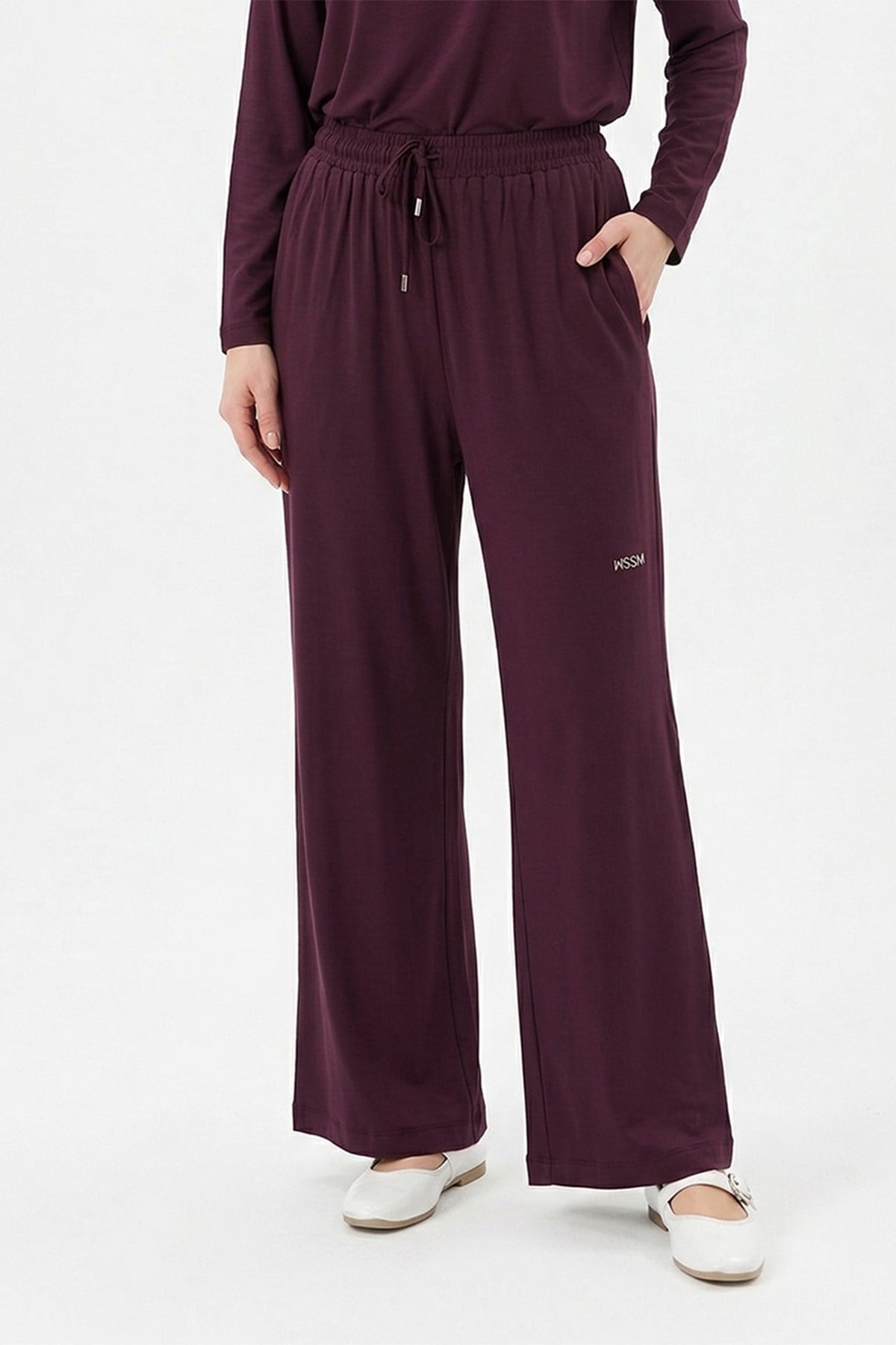Missemramiss Taşlı Pantolon 5356 Mürdüm