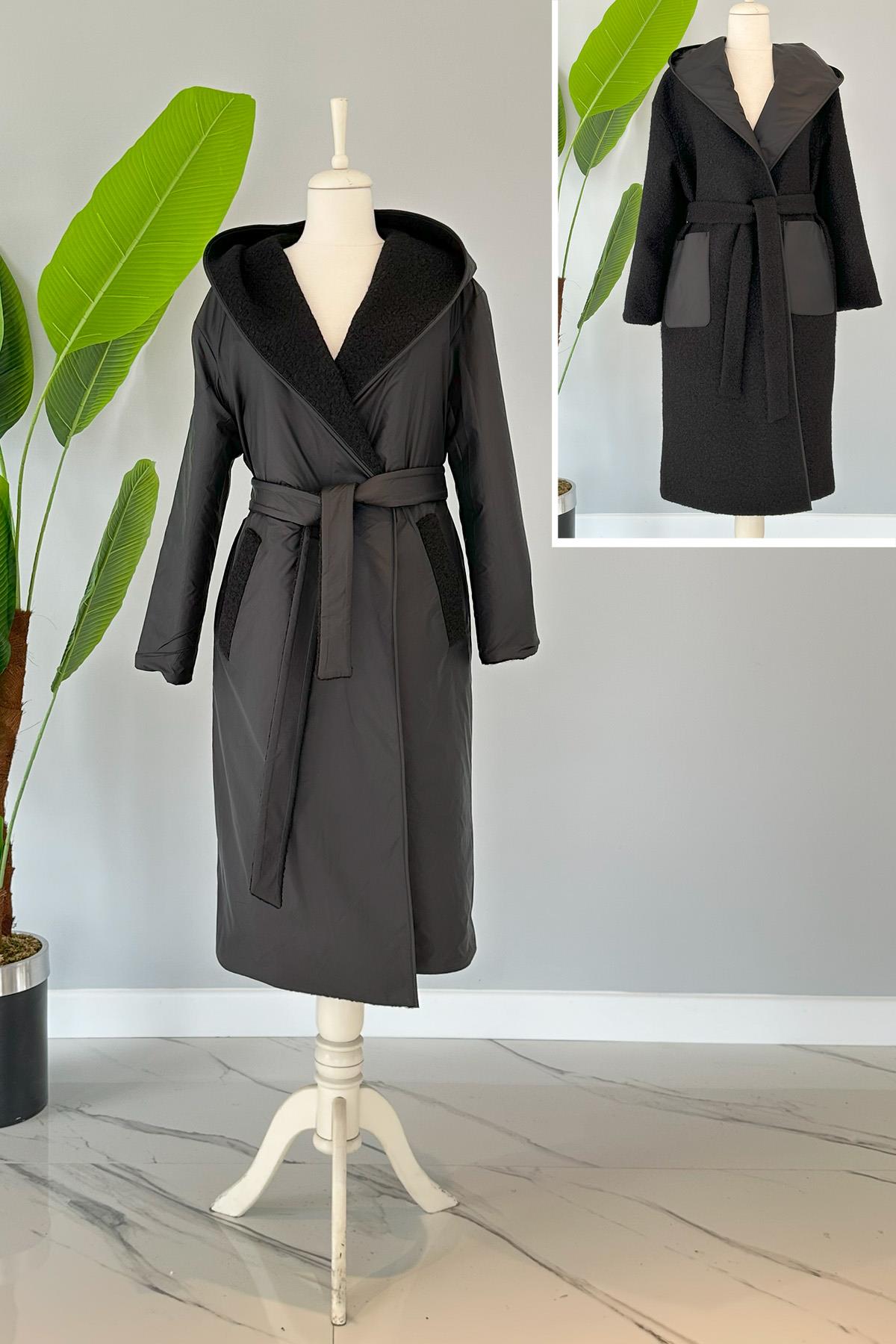 Missemramiss Twins Çift Taraflı Kap Ceket 4127 Siyah