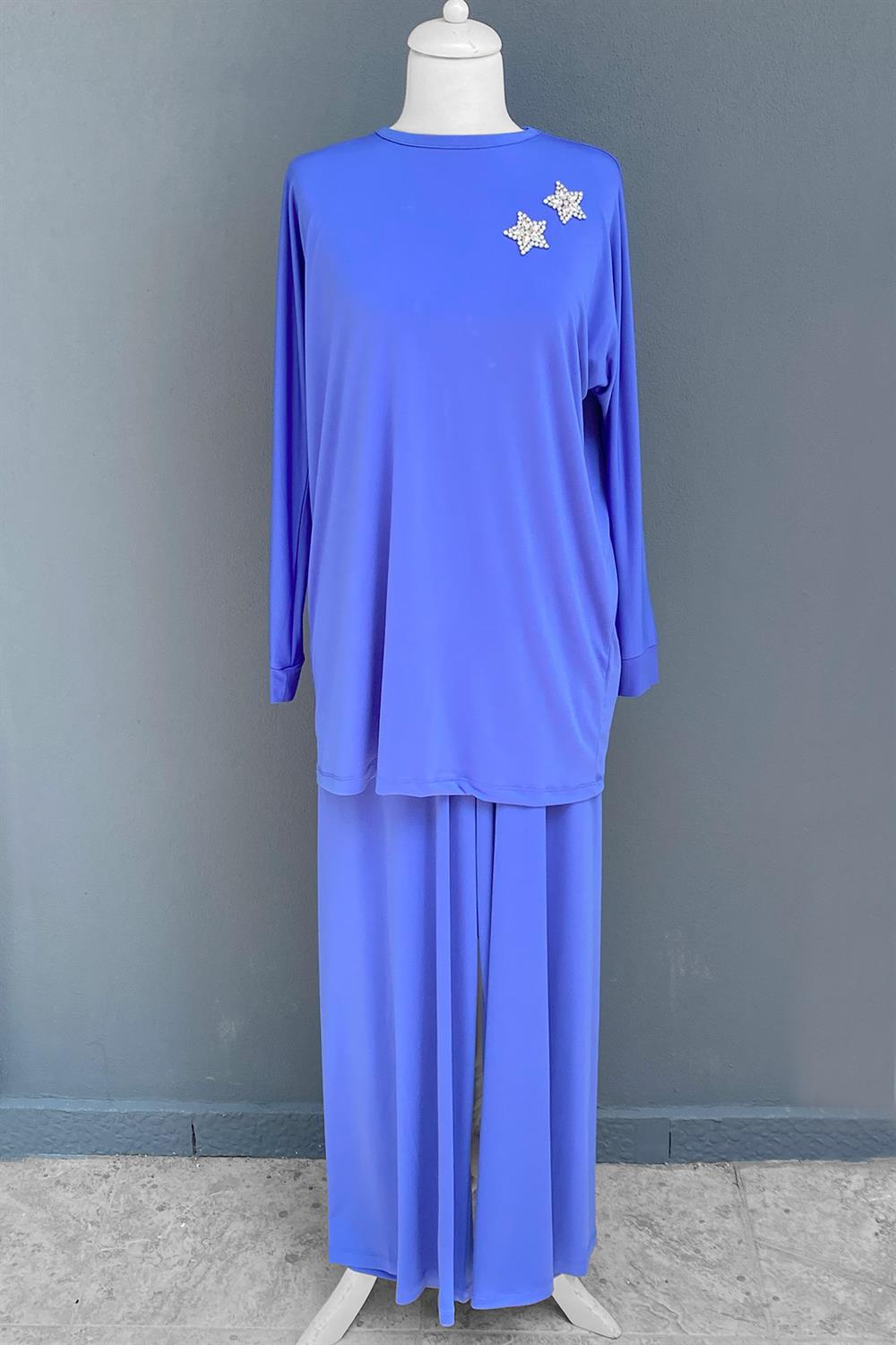 Missemramiss Venezia Broşlu Pantolonlu Sandy Takım 3909 İndigo