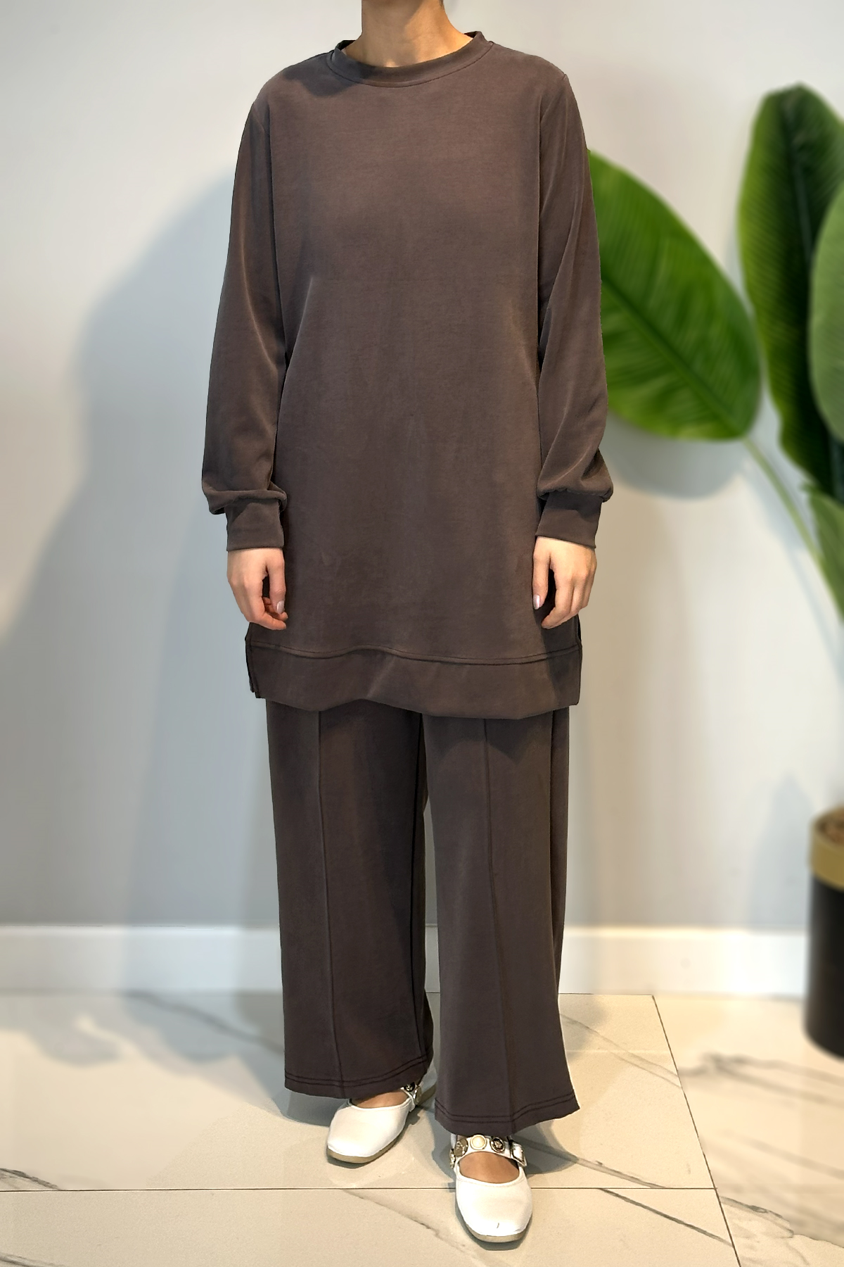 Modal Basic Pantolonlu Takım 1009 Vizon