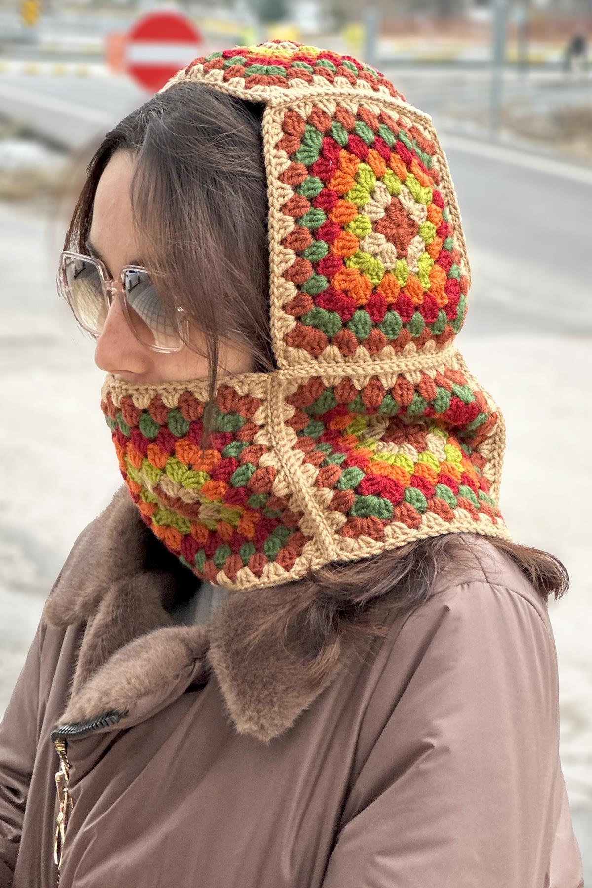 Motif El Örgüsü Balaclava Bere L-BLV-01 Camel
