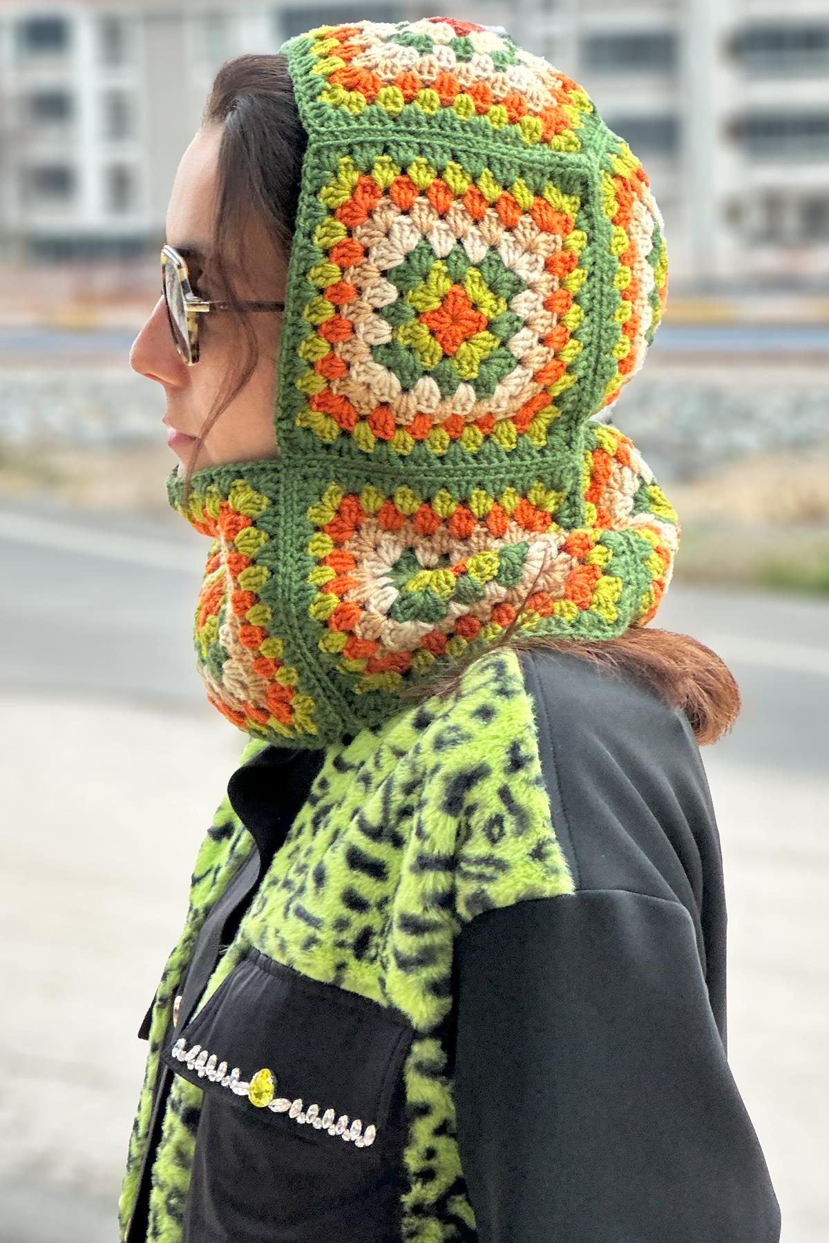 Motif El Örgüsü Balaclava Bere L-BLV-01 Yeşil