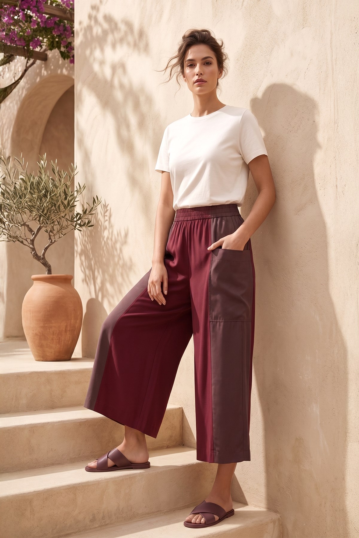 Nouro Kombinli Pantolon 5608 Bordo