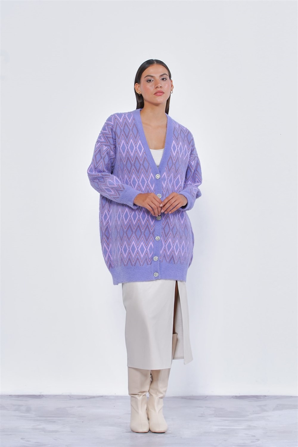 Nuss Angora Zikzak Hırka