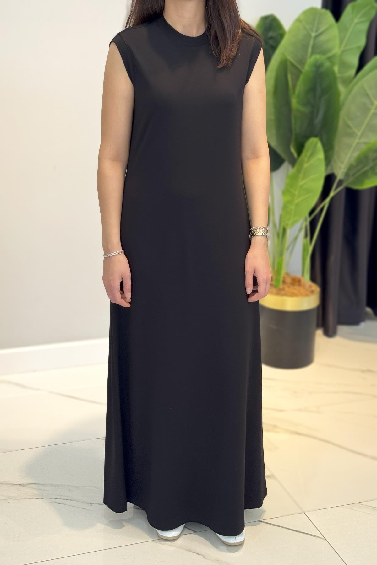 Nuss Basic Kolsuz Elbise İçlik Elbise 2060 Siyah