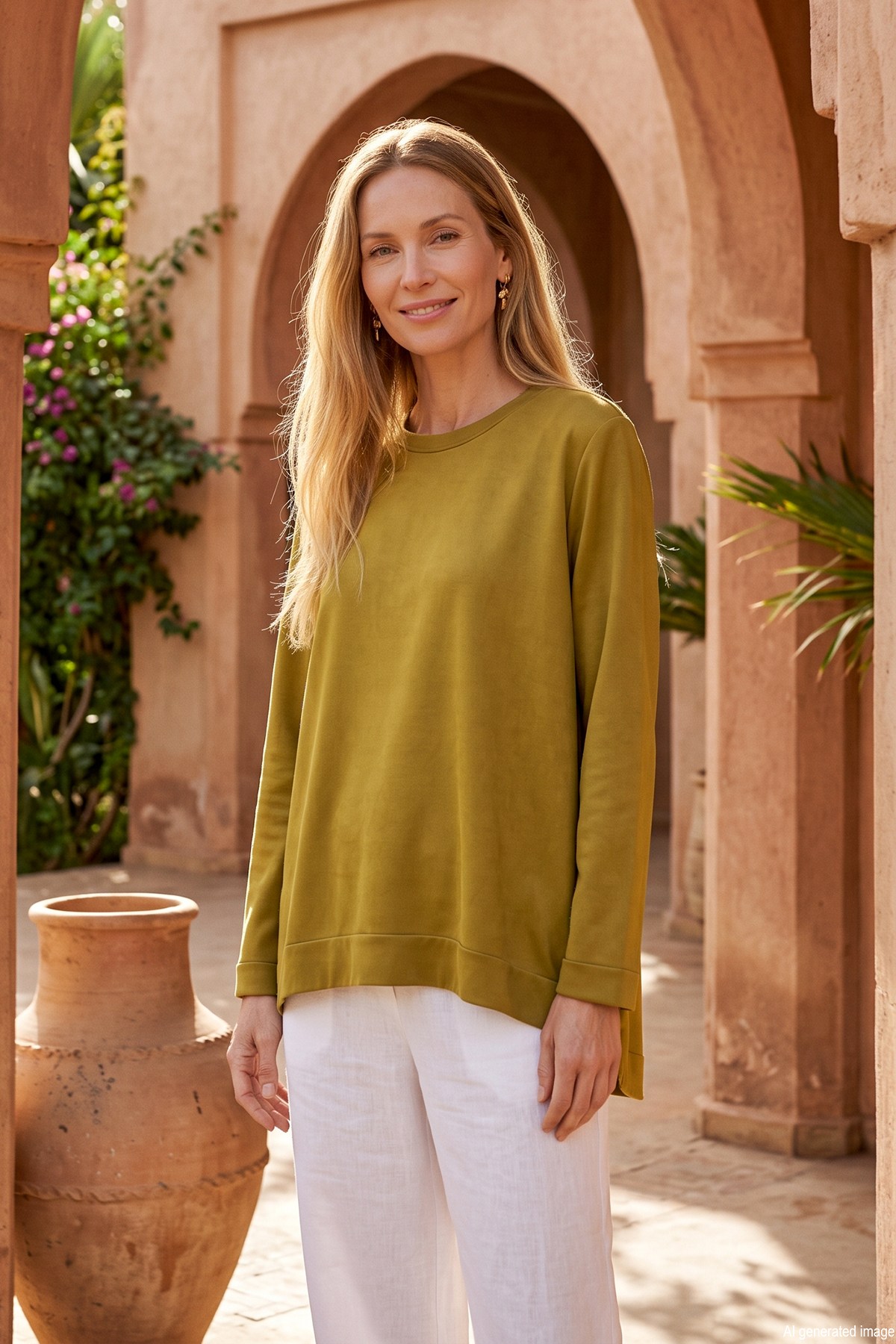 Nuss Basic Triko Rayon Tunik 902 Zeytin Yeşili