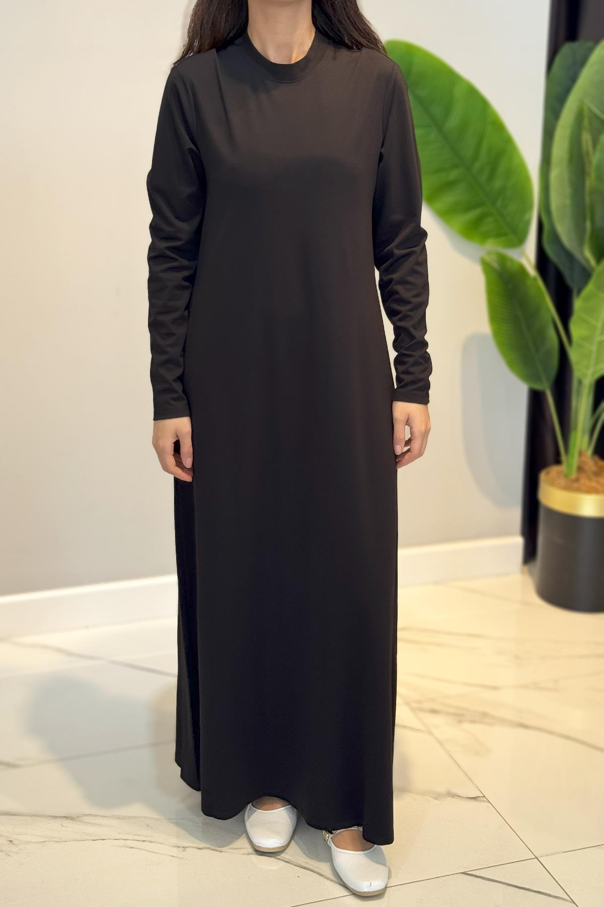 Nuss Basic Uzun Kol Elbise 2059 Siyah