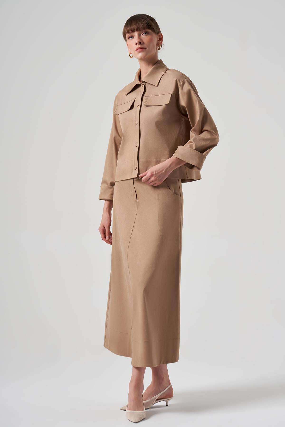 Nuss Ceket Etek Takım 6025 Camel