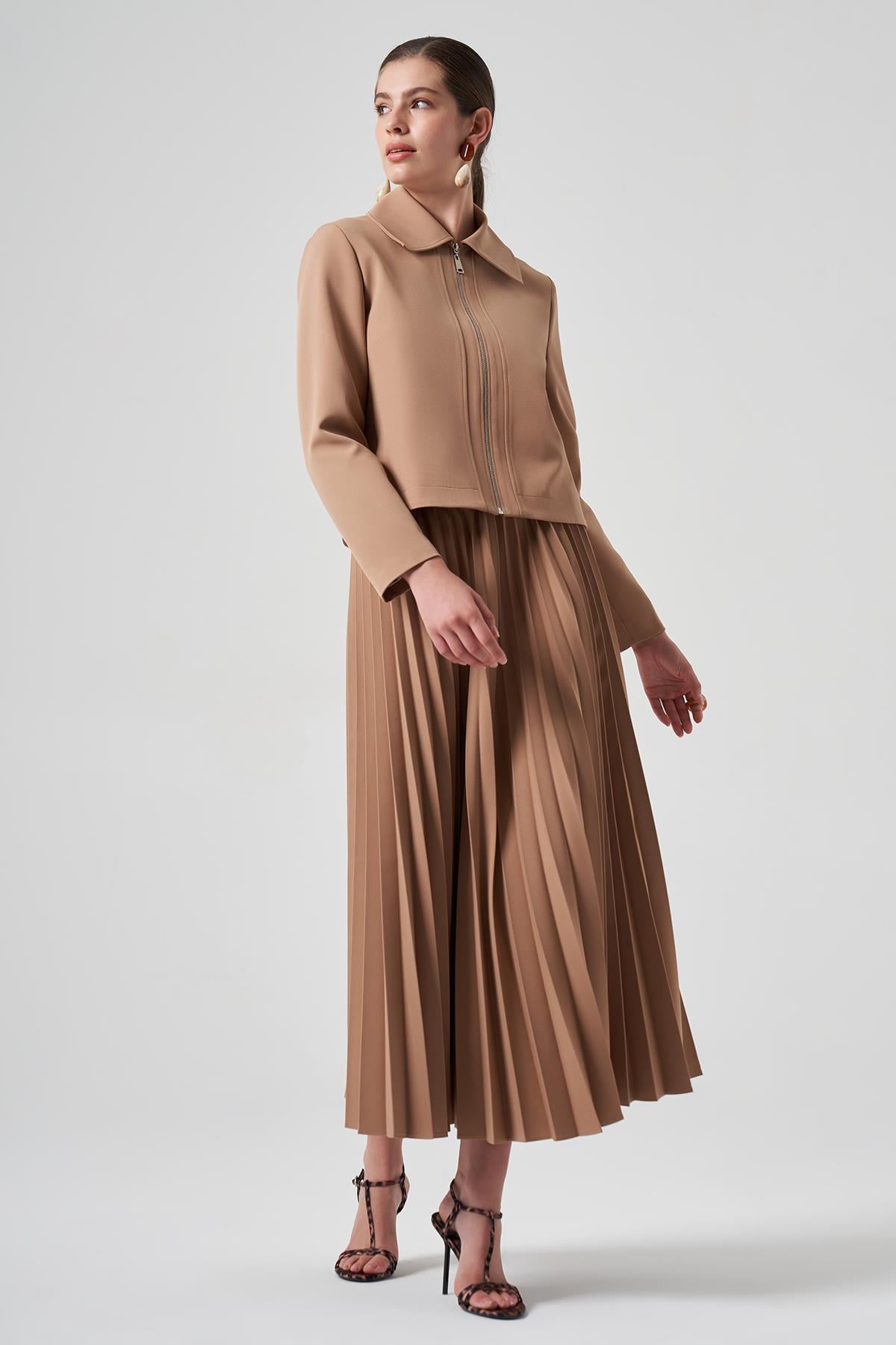 Nuss Ceket Etek Takım 6037 Camel