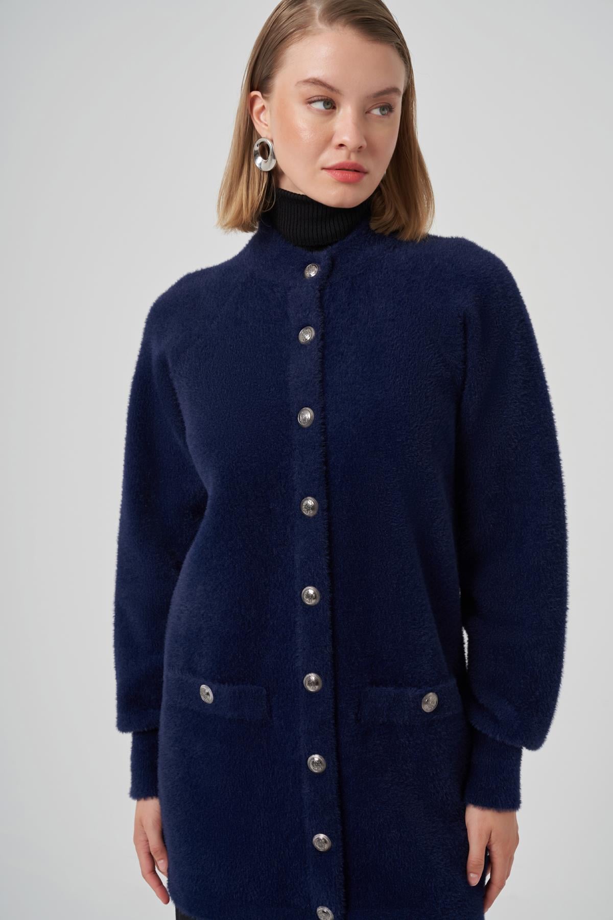 Nuss Cep Detay Angora Hırka 7008 Laci