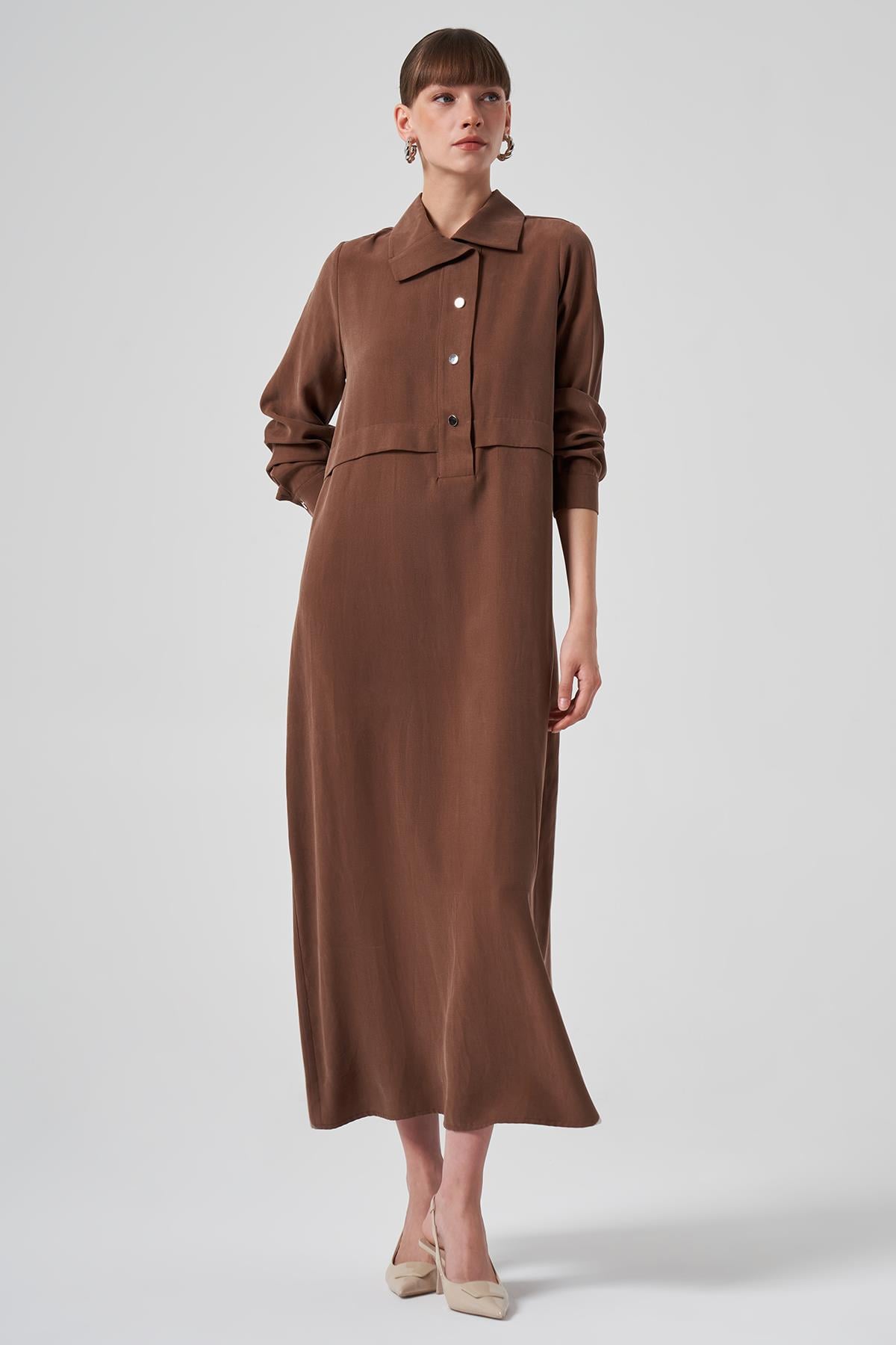 Nuss Çıtçıtlı Elbise 2014 Kahve
