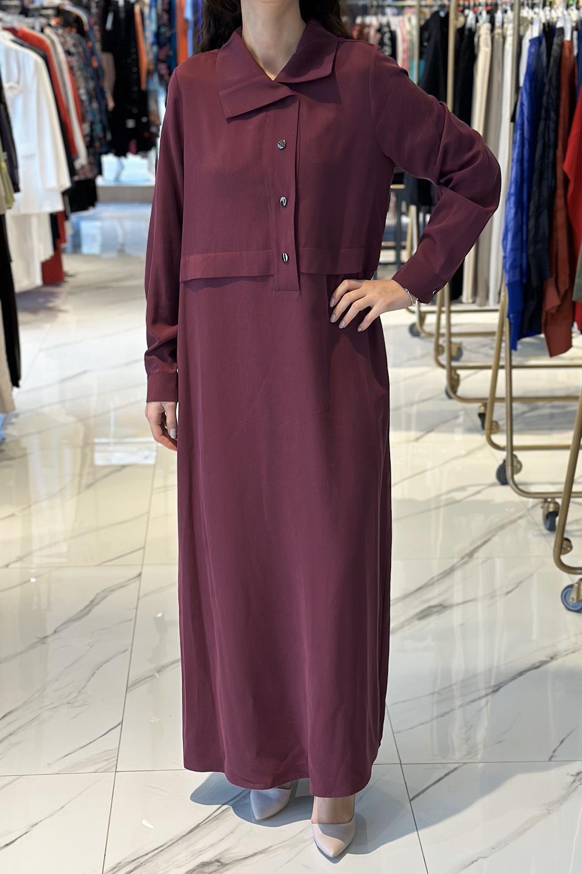 Nuss Çıtçıtlı Elbise 2014 Mürdüm