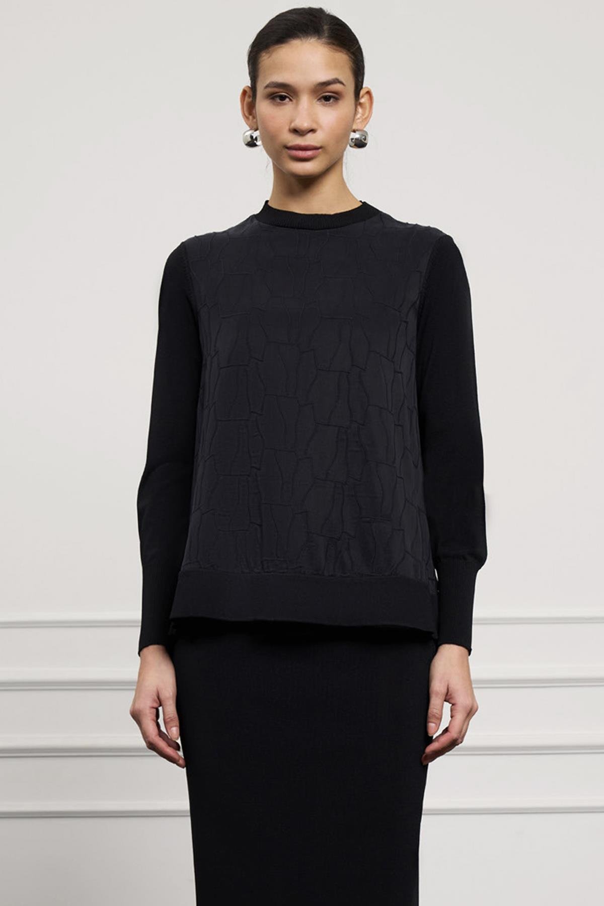 Nuss Dikiş Detay Tunik 3012 Siyah