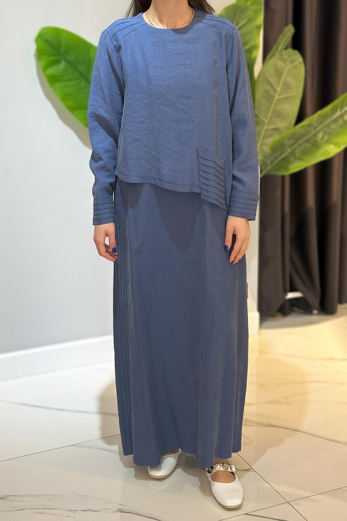 Nuss Elbise 2031 İndigo