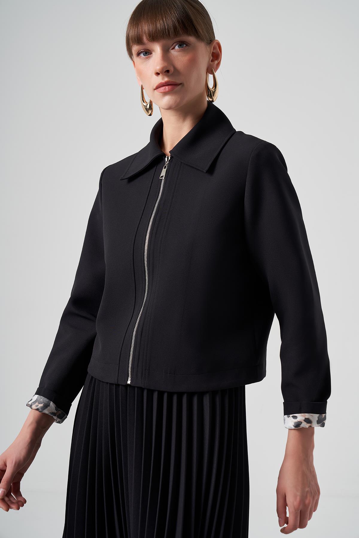 Nuss Kısa Ceket 6037 Siyah