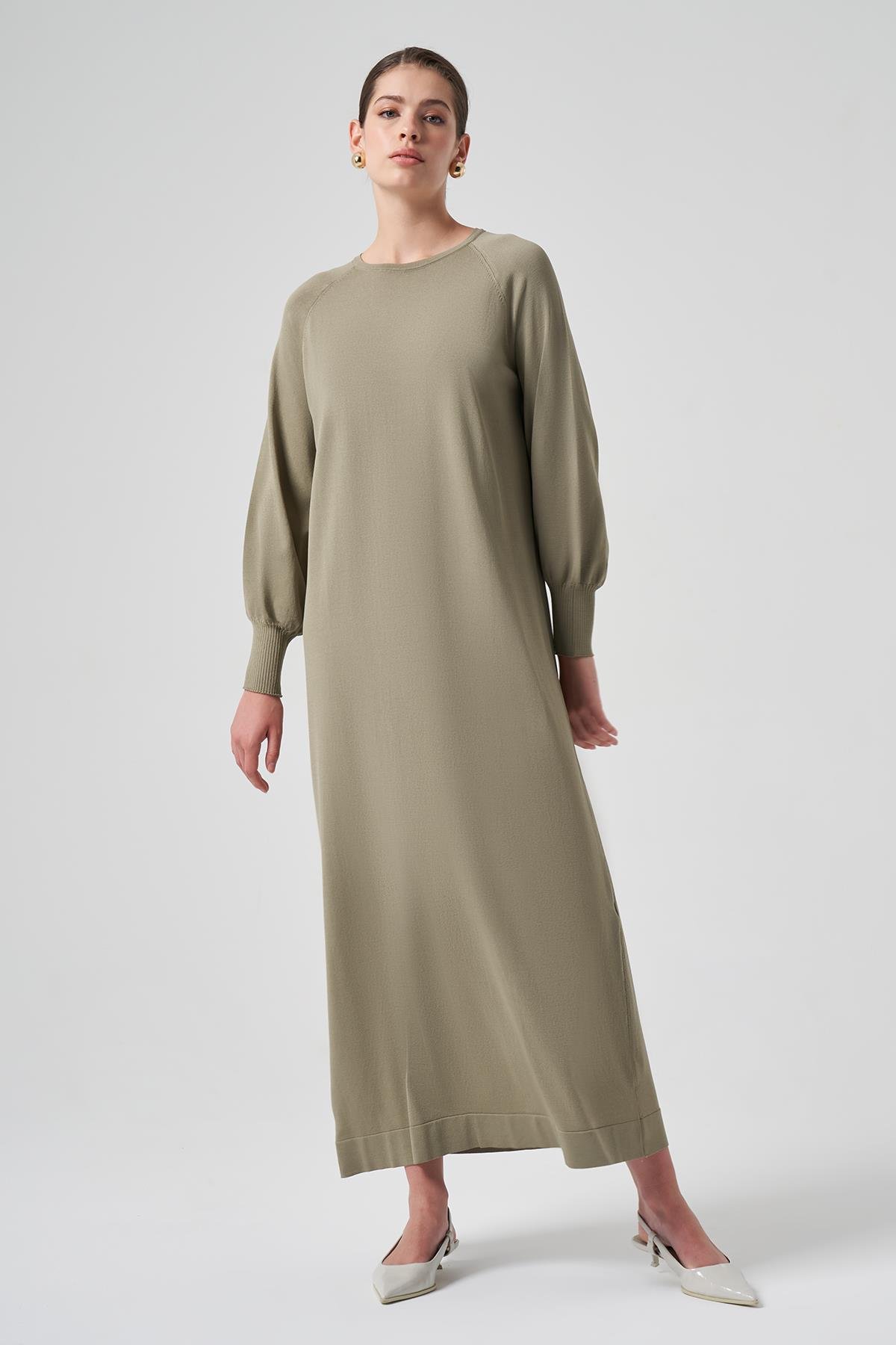 Nuss Merserize Basic Elbise 518 Haki