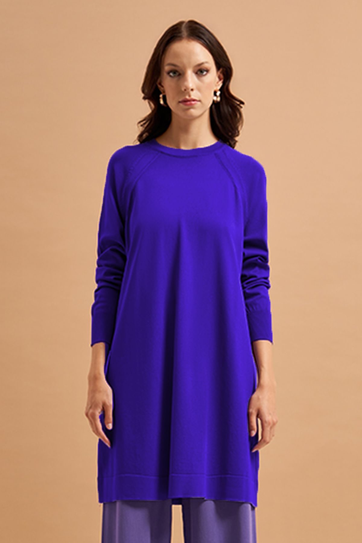 Nuss Merserize Bilek Detaylı Basic Tunik 500 Saks