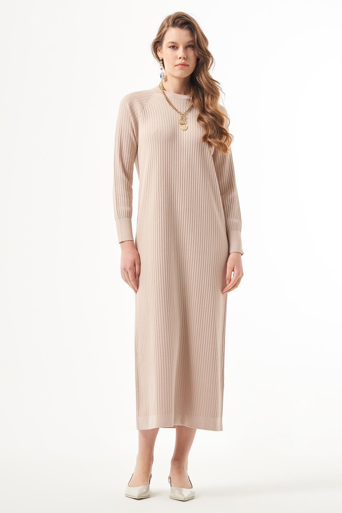 Nuss Merserize Elbise 1403 Bej