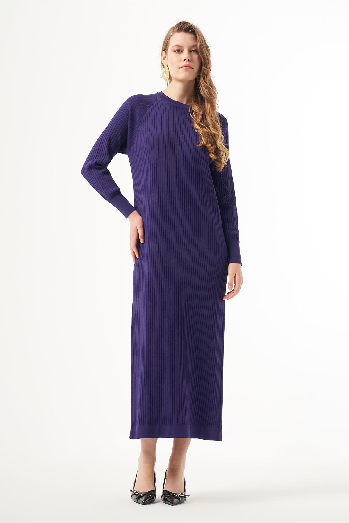 Nuss Merserize Elbise 1403 Mor