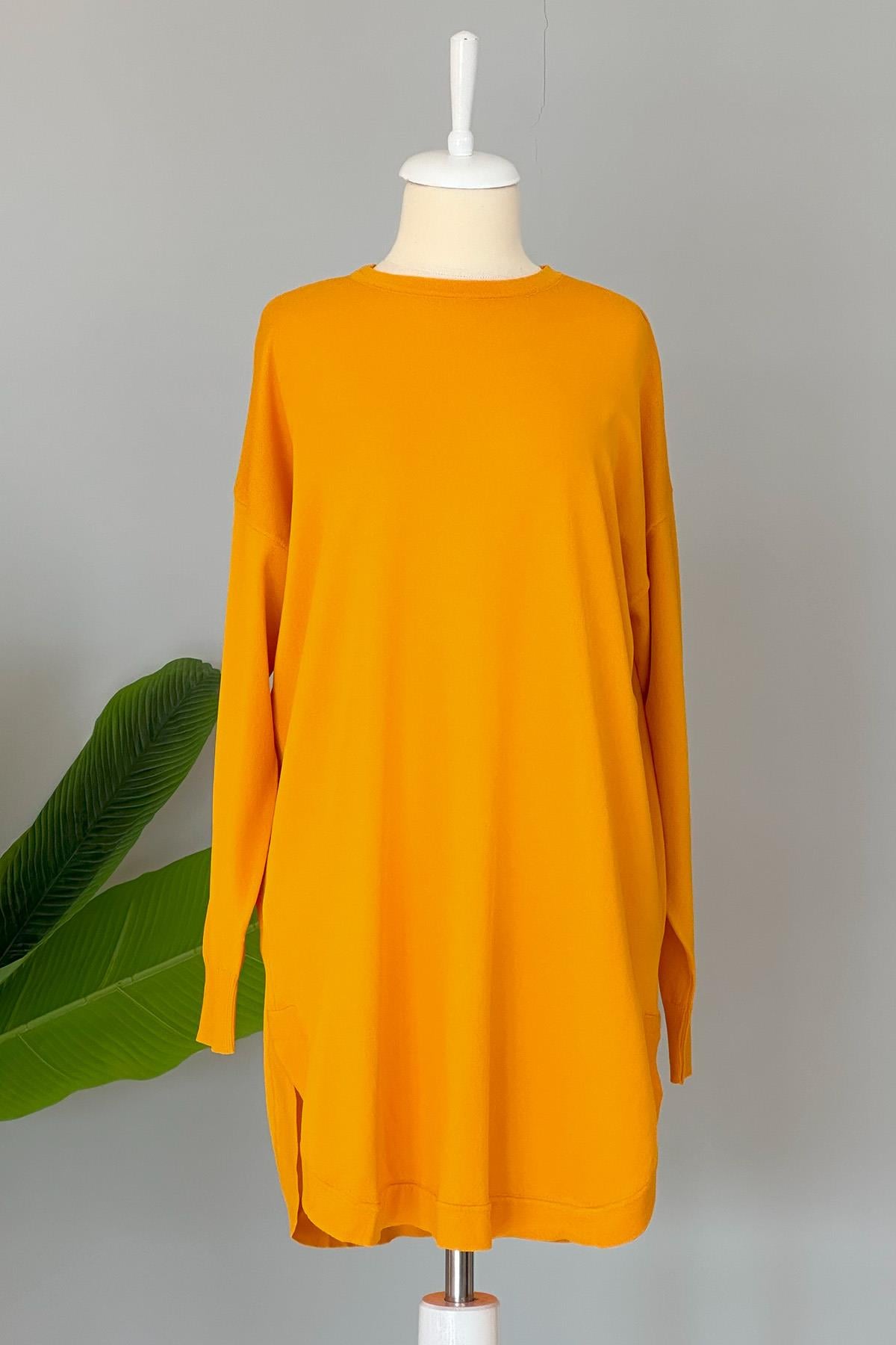 Nuss Merserize Oval Kesim Tunik 1200 Sarı