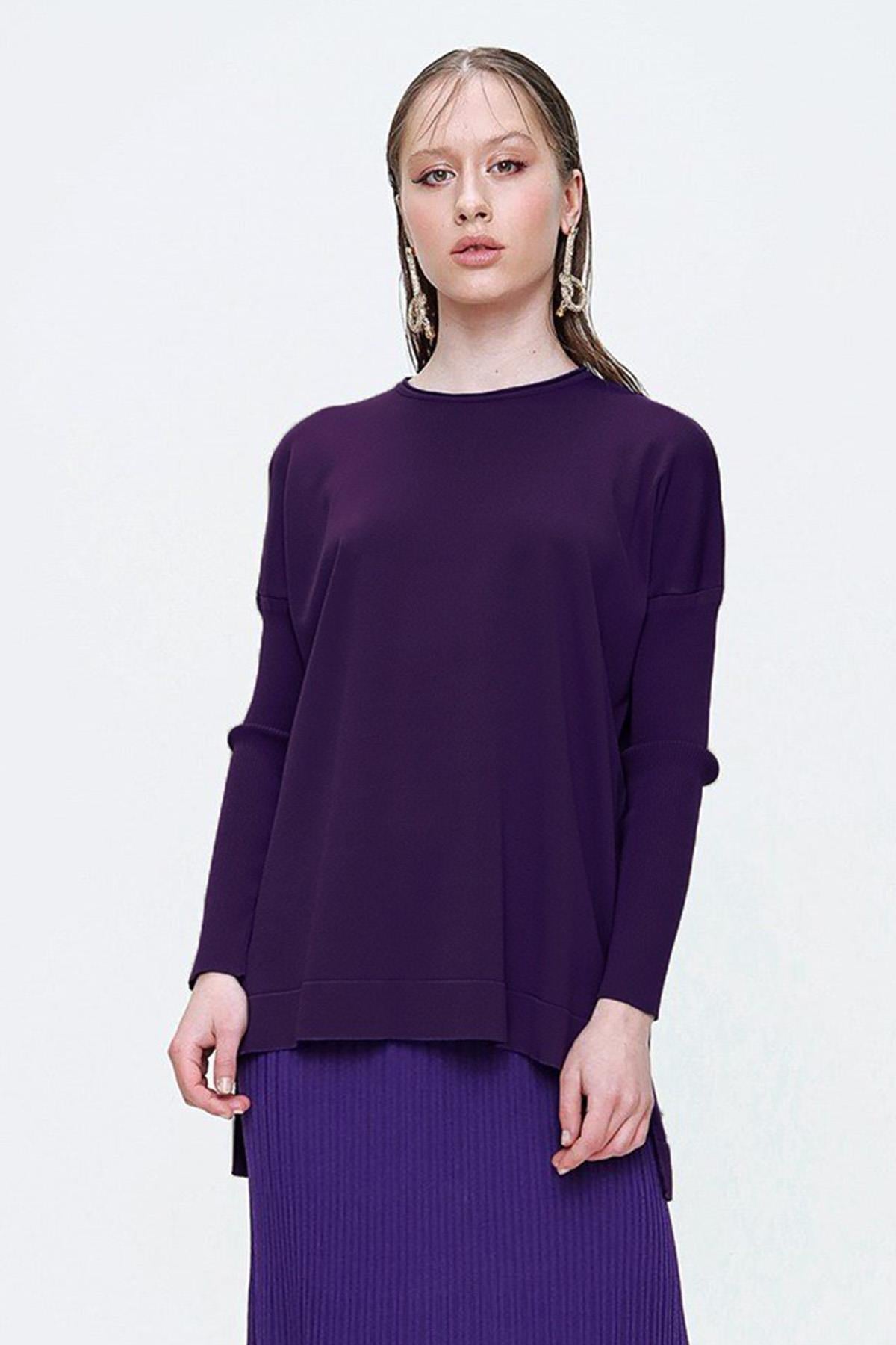 Nuss Merserize Standart Tunik NS-22Y-116TNK Koyu Mor