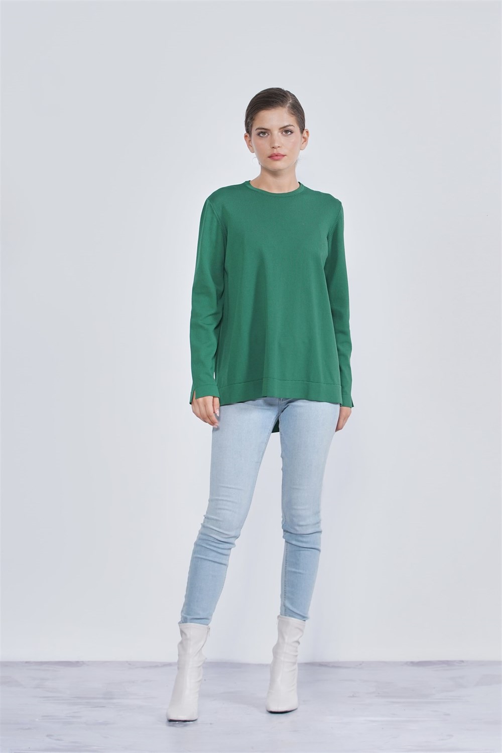 Nuss Merserize Standart Tunik NS-22Y-902TNK Zümrüt Yeşili
