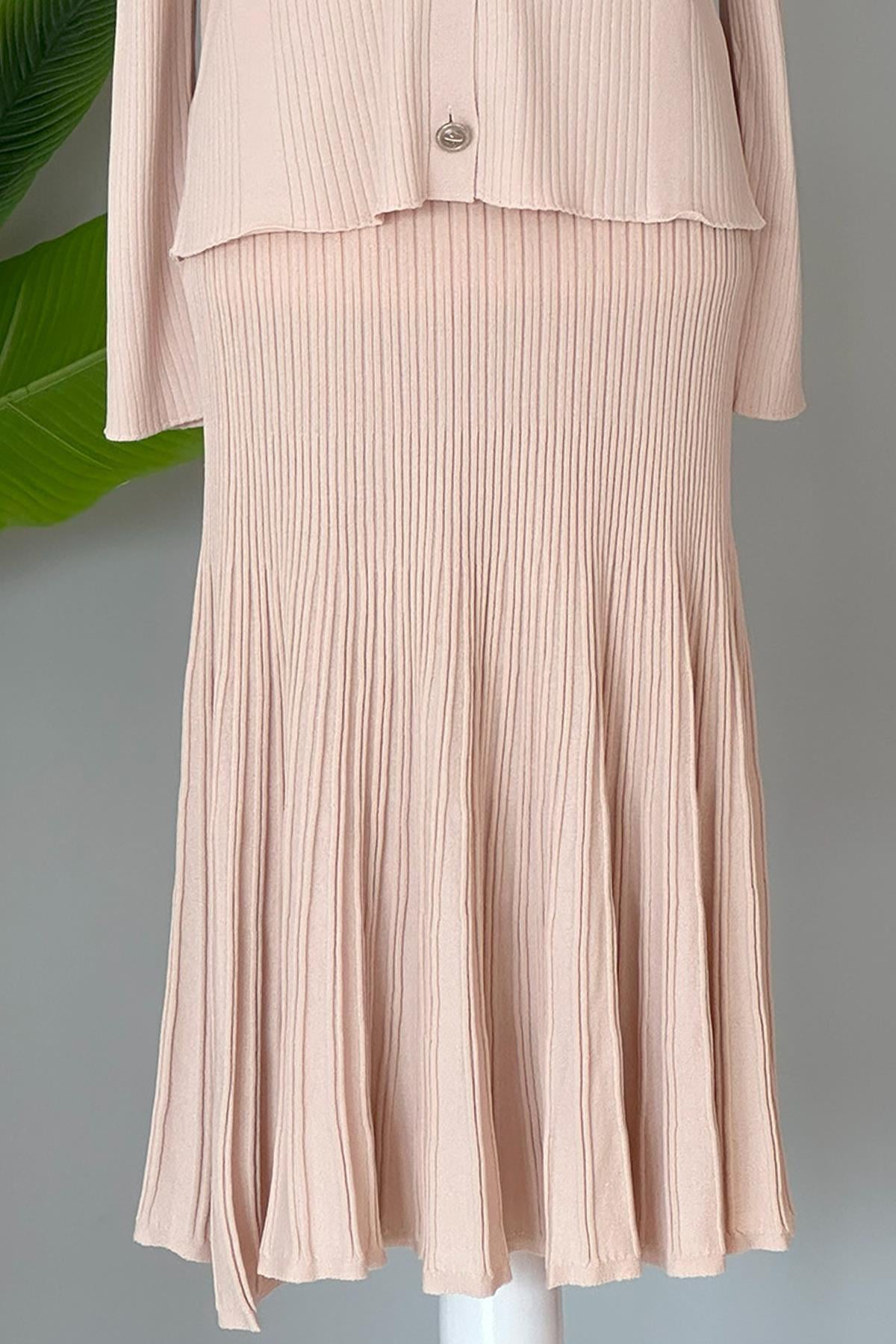 Nuss Merserize Triko Balık Etek 1301 Bej