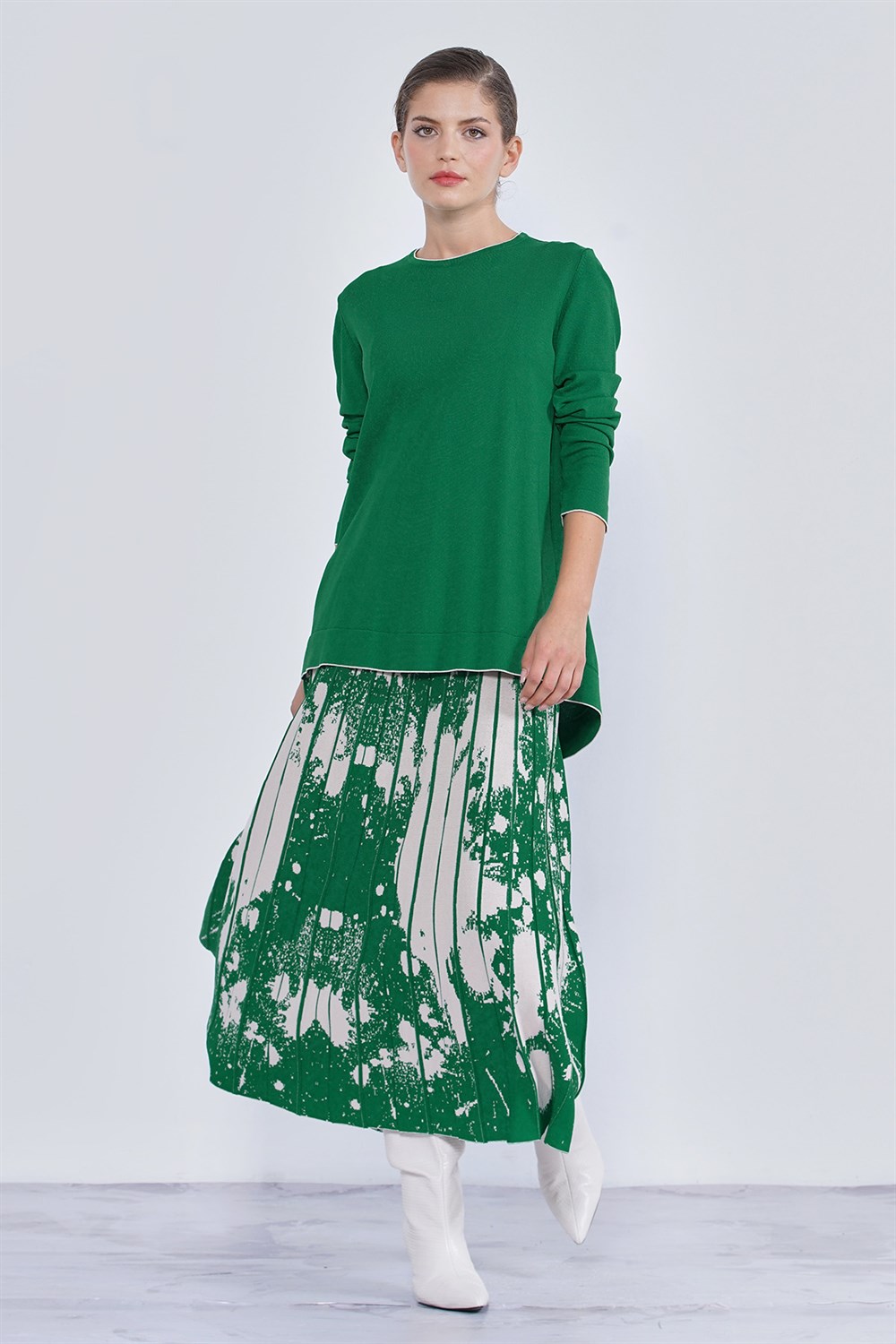 Nuss Merserize Triko Etekli Takım NS-22K-805TKM Benetton Bej