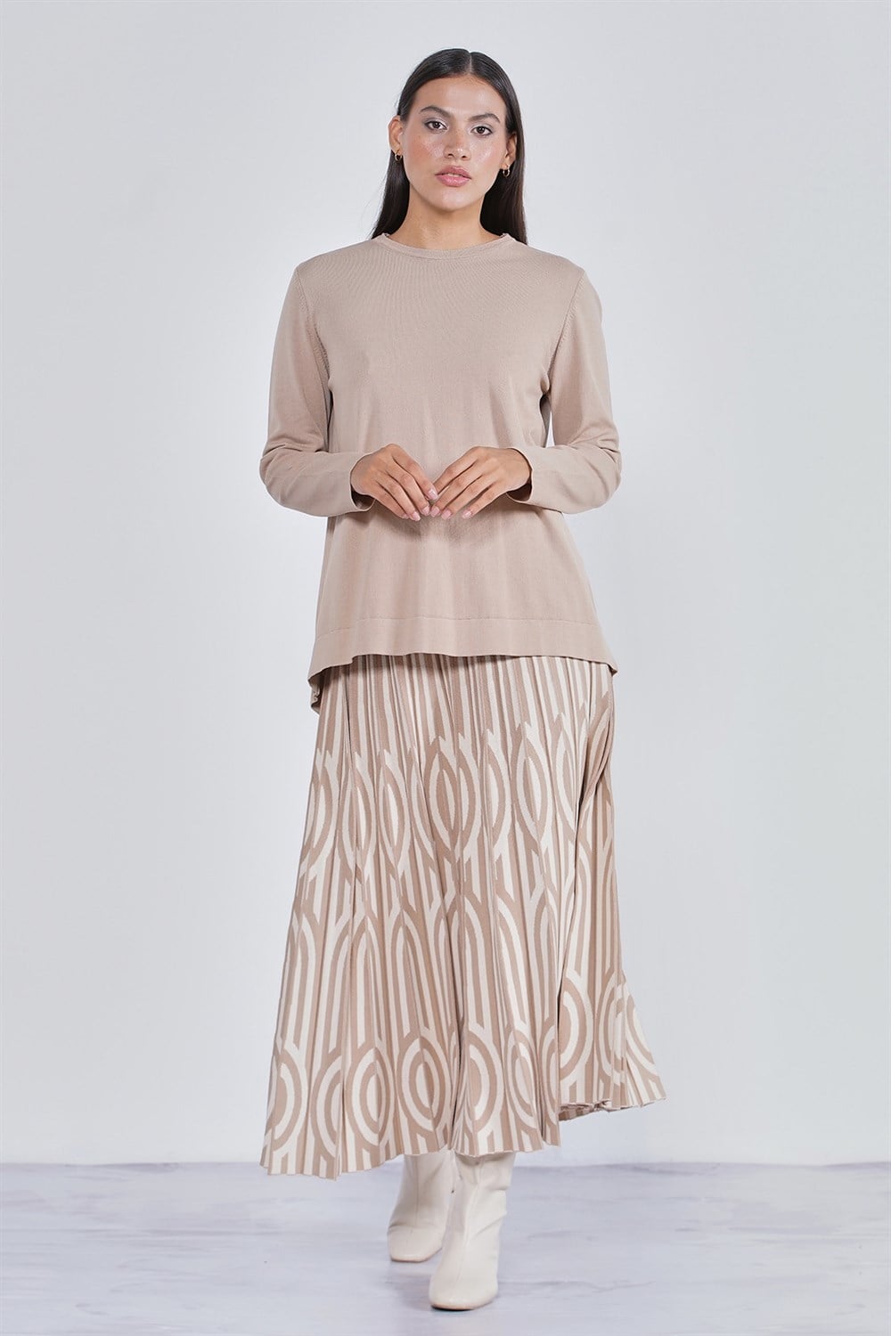 Nuss Merserize Triko Etekli Takım NS-22Y-803TKM Mocha Stone