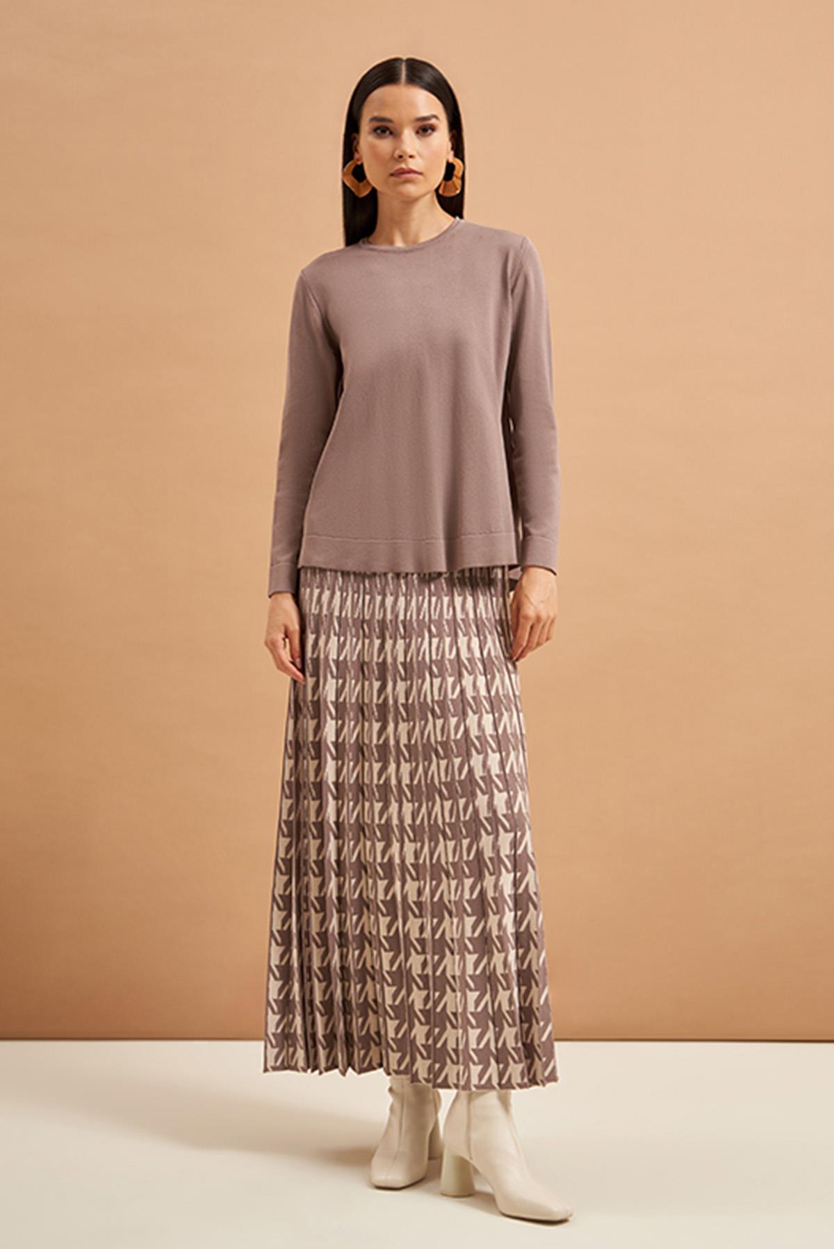 Nuss Merserize Triko Etekli Takım NS-606TKM Vizon