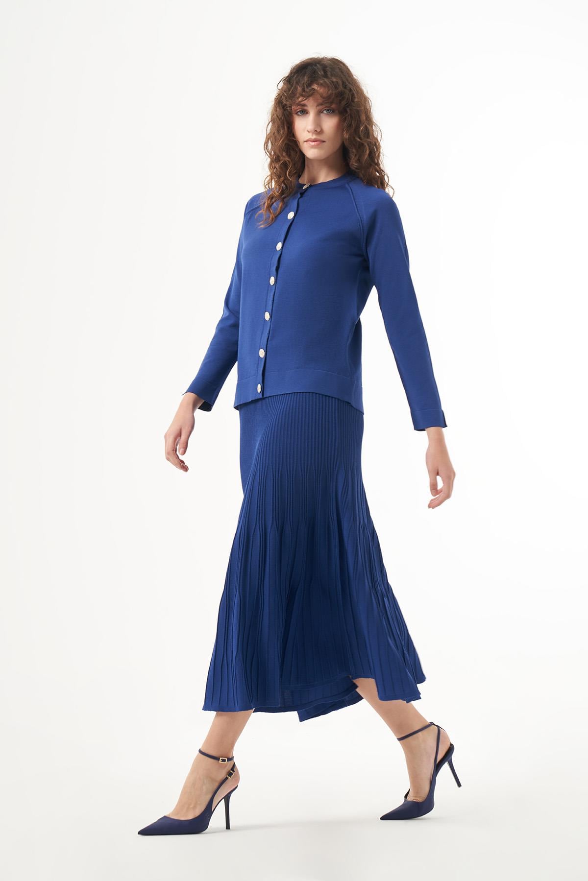 Nuss Merserize Triko Fitilli Etekli Hırka Takım 1300 Saks