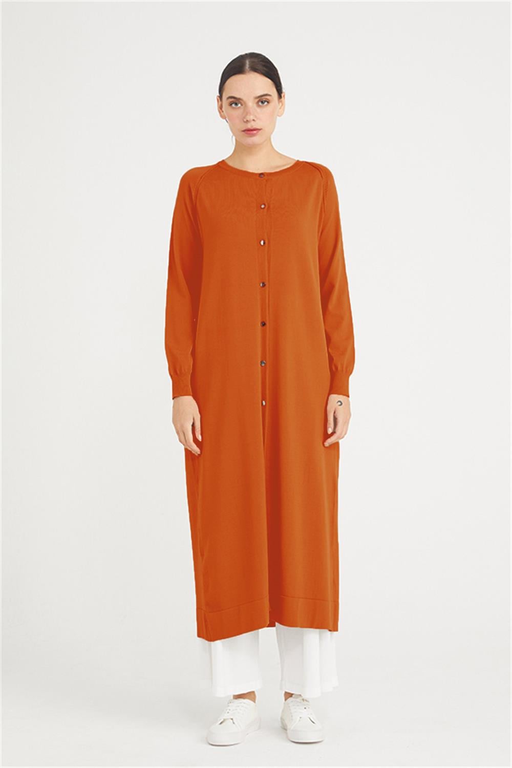 Nuss Merserize Triko Hırka NS-22K-512H Kiremit