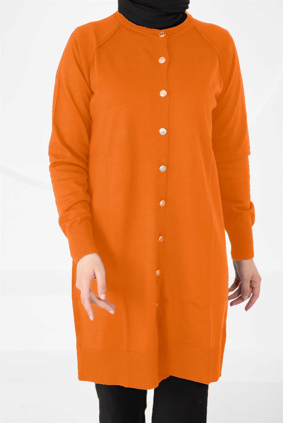 Nuss Merserize Triko Hırka Orta Boy H-300 Kiremit