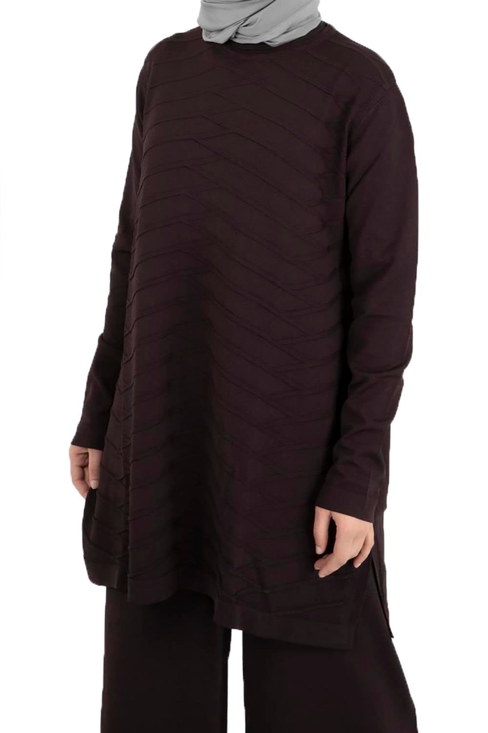 Nuss Merserize Triko Pantalonlu Takım NS-23K-704TKM Kahve