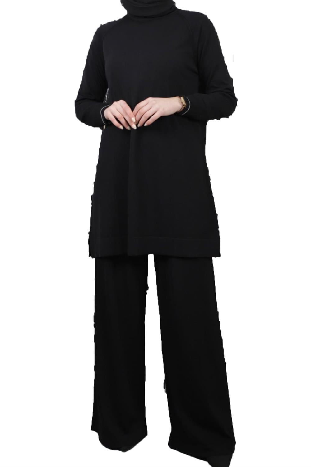 Nuss Merserize Triko Pantalonlu Takım NS-23K-705TKM Siyah