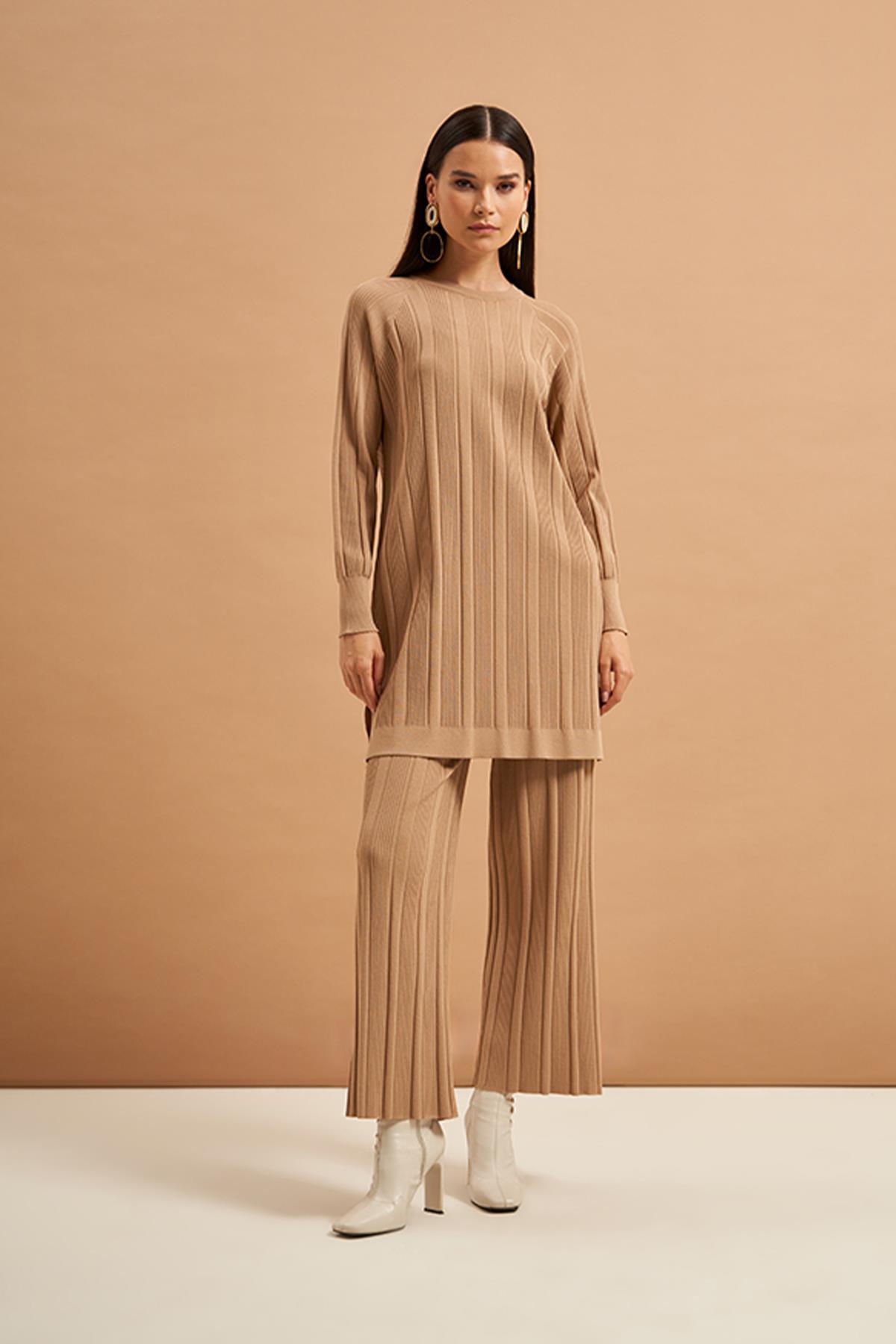 Nuss Merserize Triko Pantolonlu Takım NS-610TKM Mocha