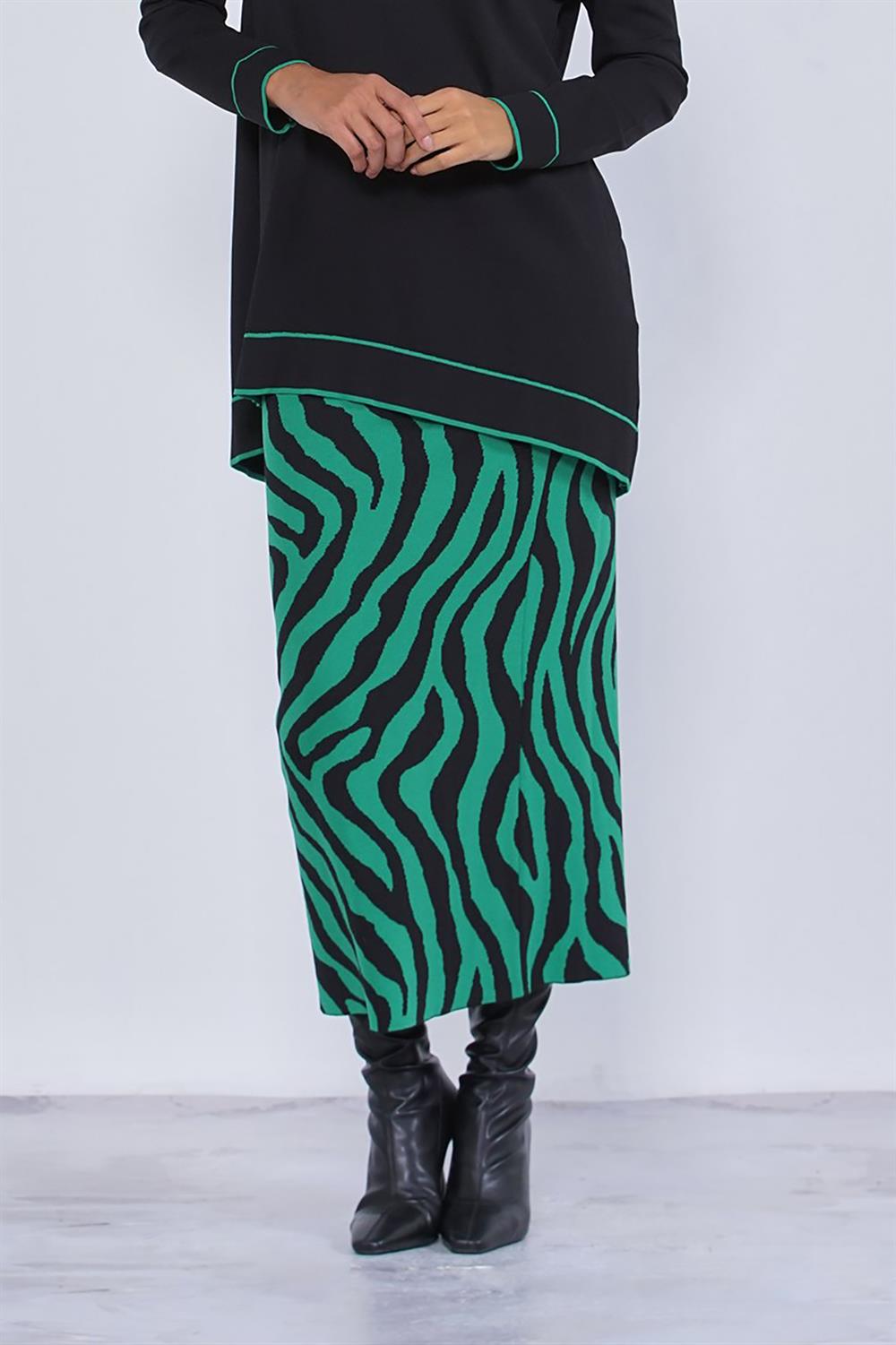 Nuss Merserize Triko Zebra Tek Kalem Etek E-802 Yeşil