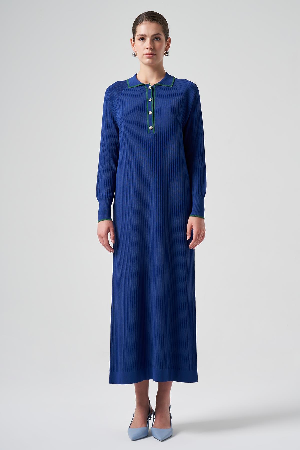 Nuss Merserize Yaka Detay Elbise 1410 Saks