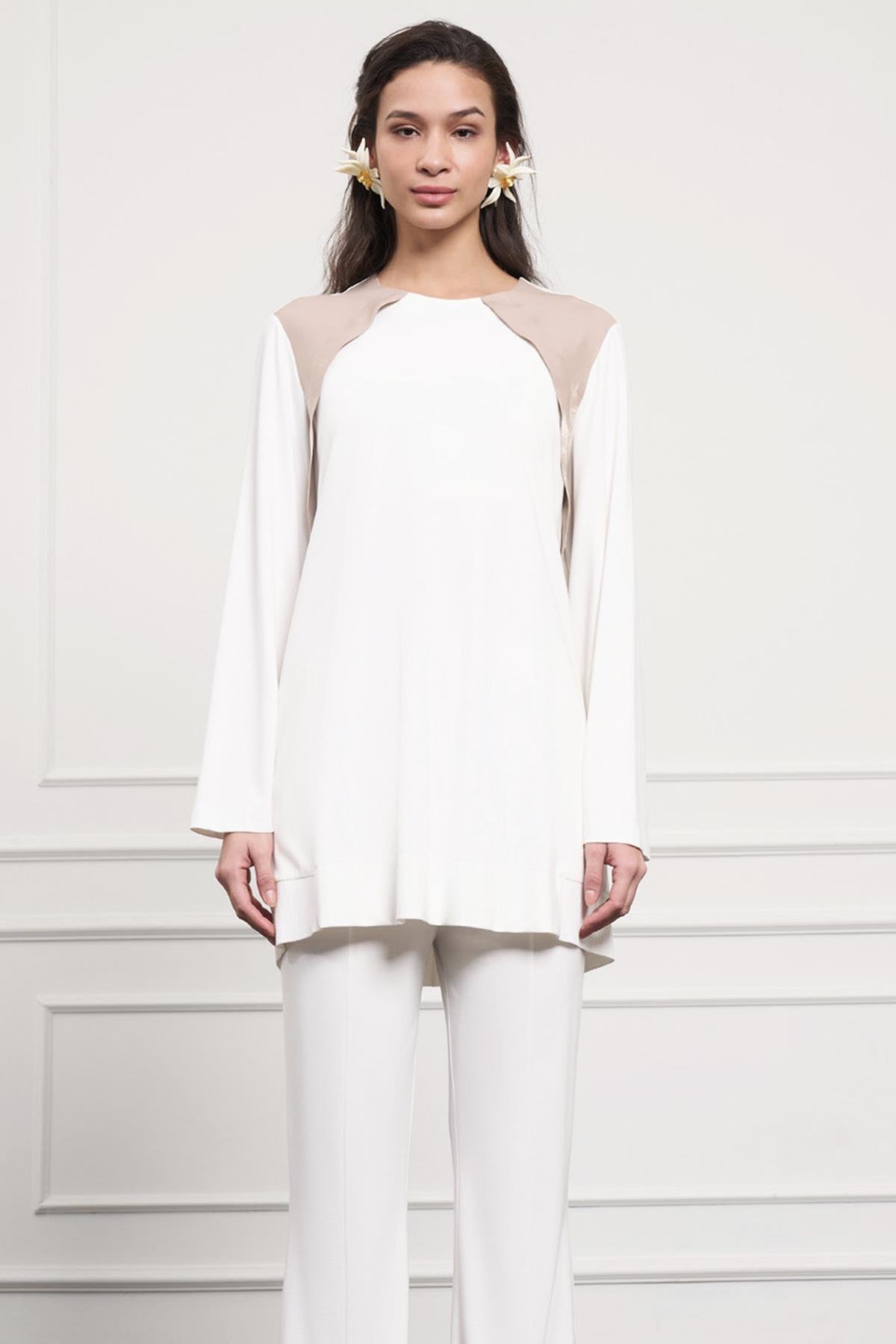 Nuss Modal Penye Pantolonlu Takım 1038 Ekru