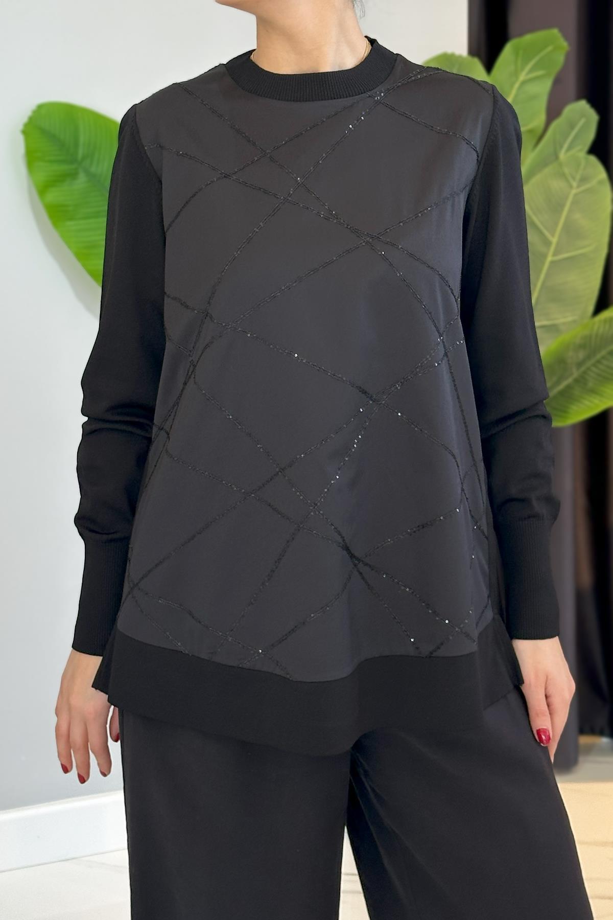 Nuss Oval Kesim Tunik 3010 Siyah