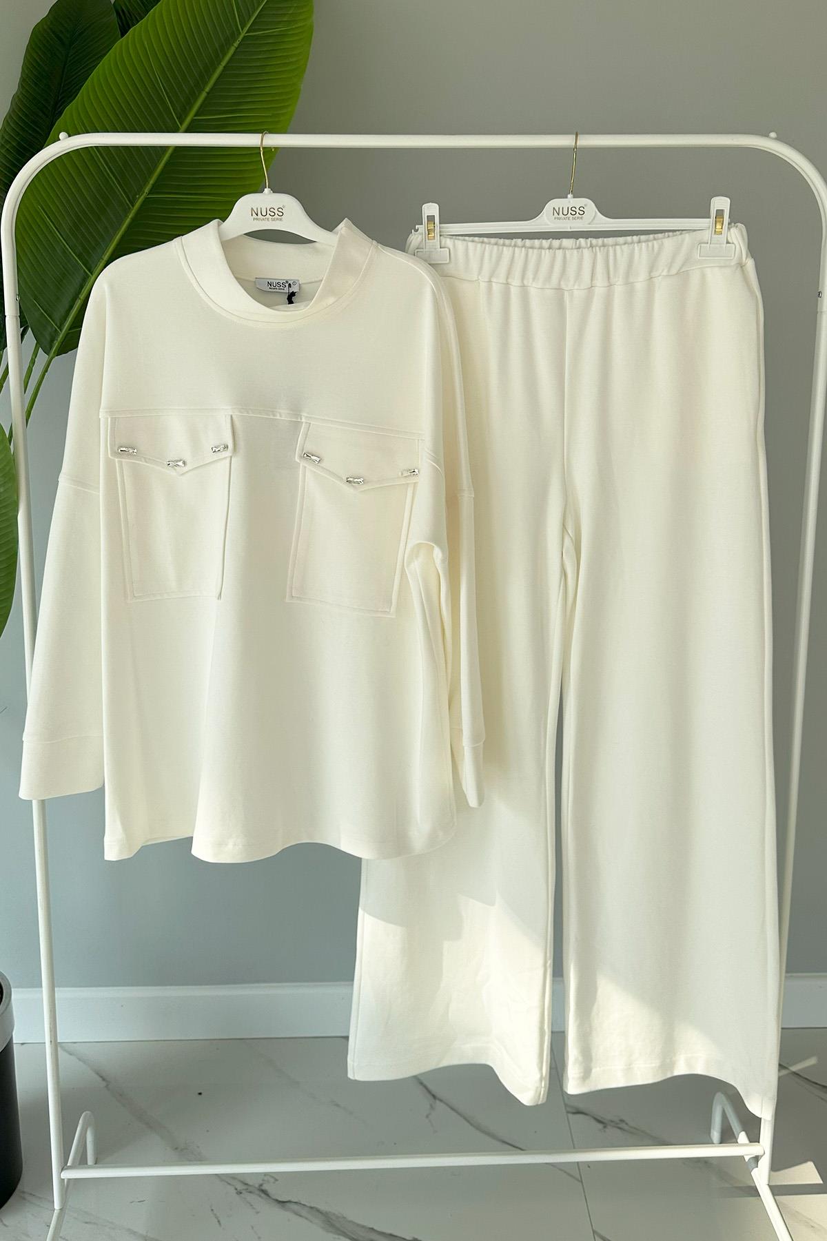 Nuss Pantolonlu Takım 1007 Ekru