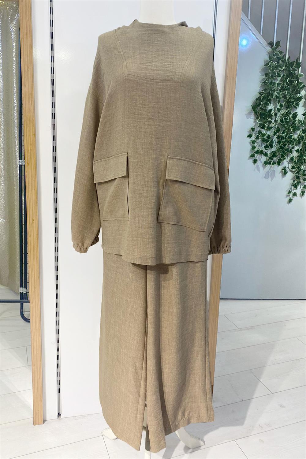 Nuss Pantolonlu Takım 1013 Bej