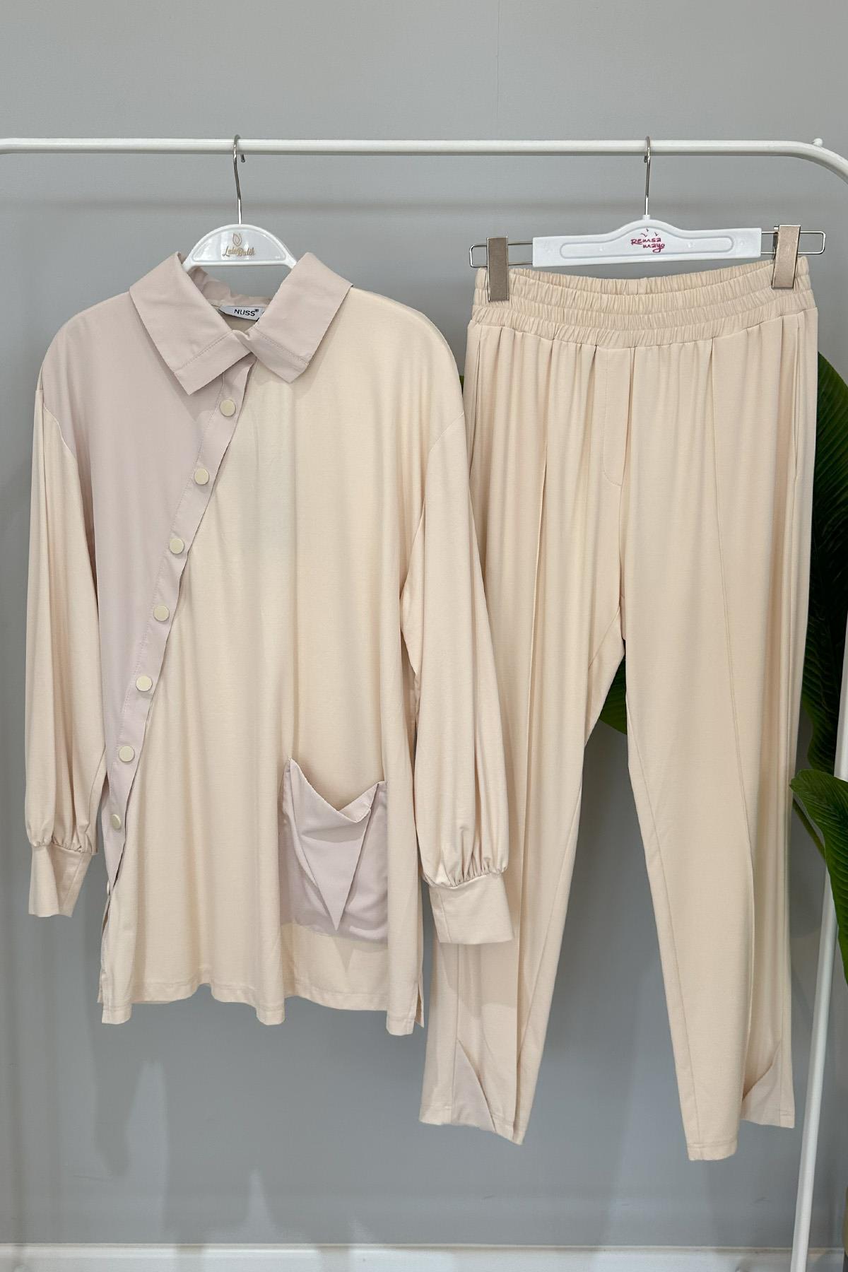 Nuss Pantolonlu Takım 1018 Bej