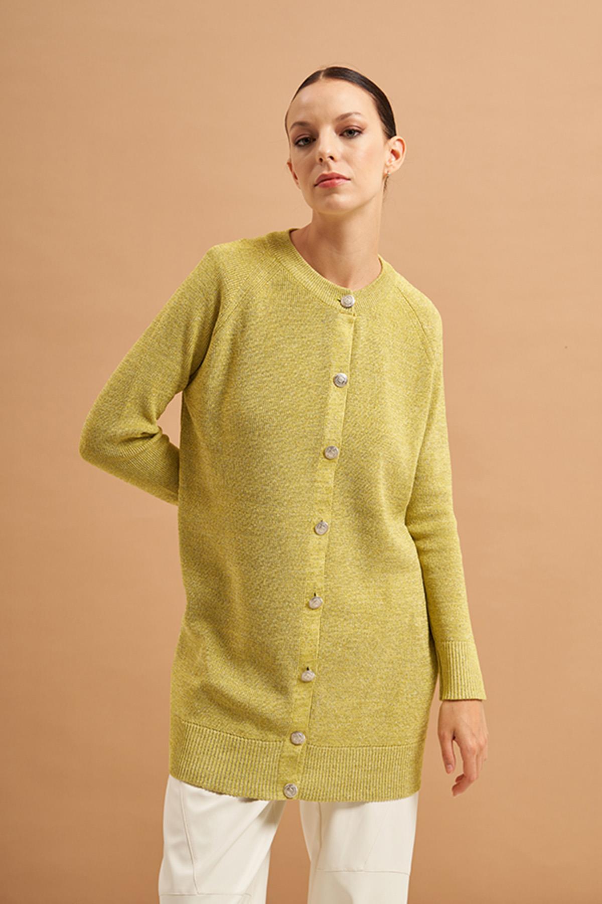 Nuss Simli Merserize Orta Boy Hırka 204 Neon