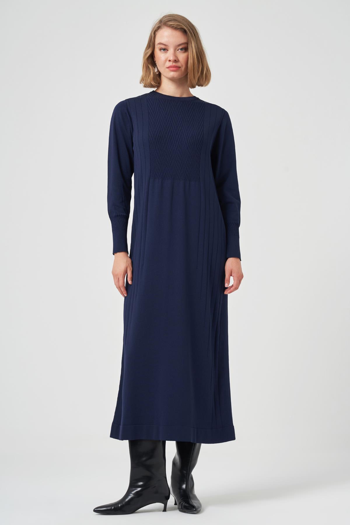 Nuss Triko Elbise 509 Lacivert