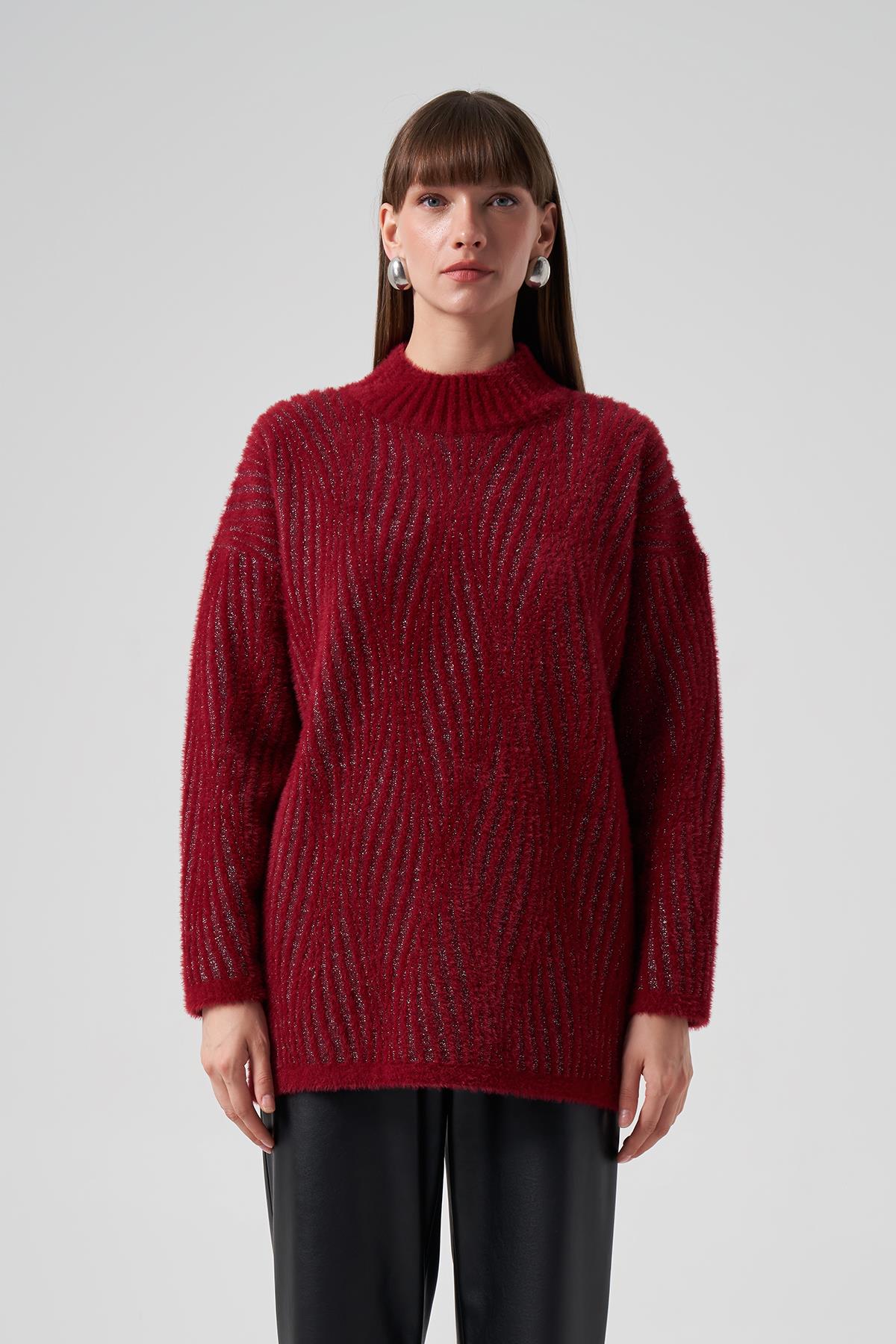Nuss Triko Kazak Tunik 7005 Bordo