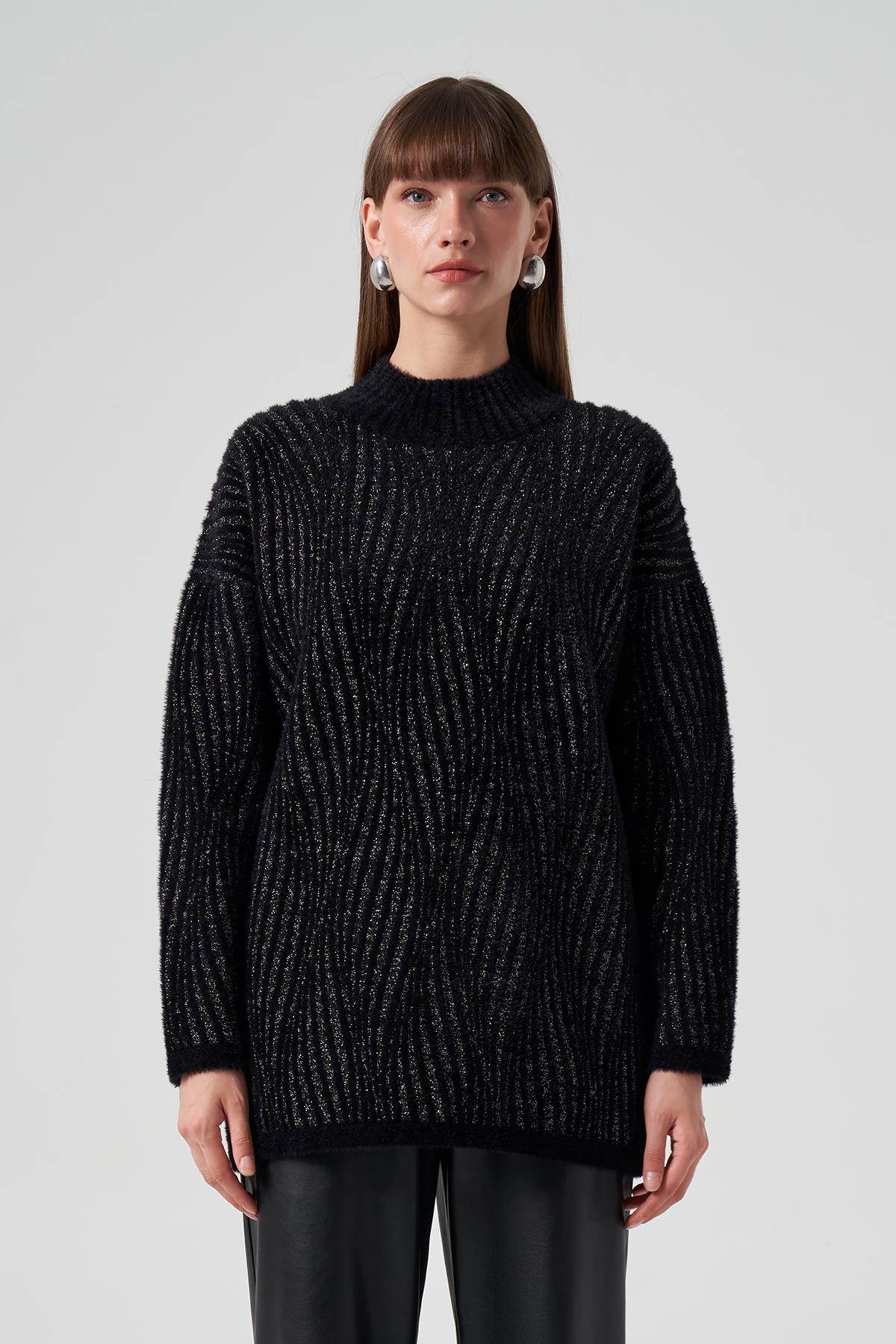 Nuss Triko Kazak Tunik 7005 Siyah