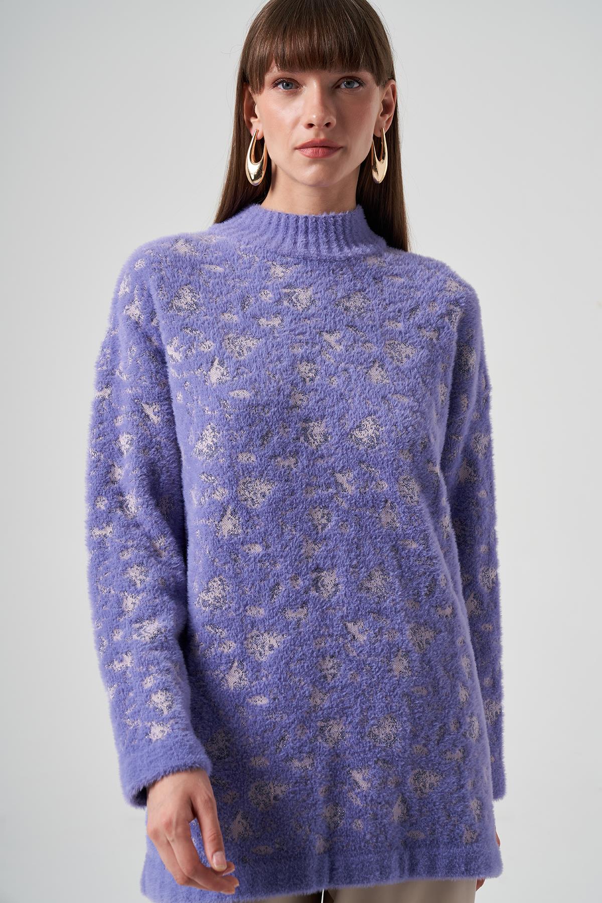 Nuss Triko Kazak Tunik 7006 Lila